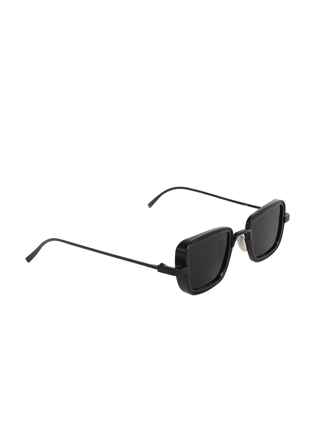 

CRIBA Men Black Lens & Black Rectangle Sunglasses with UV Protected Lens