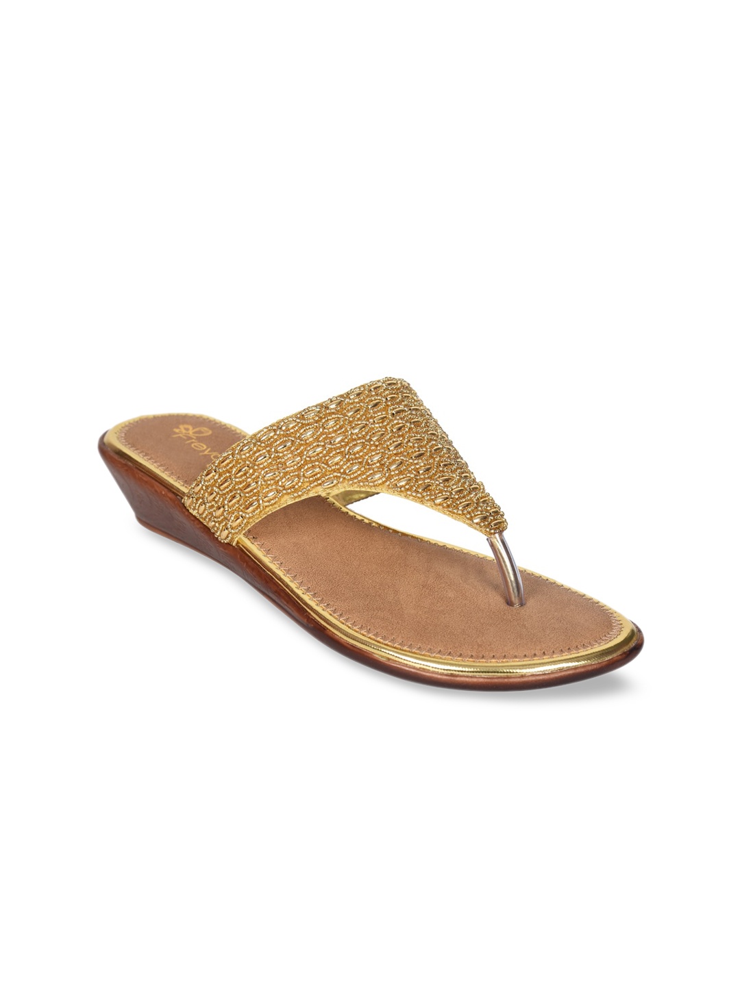 

Ajanta Beige Textured Embellished Wedge Sandals