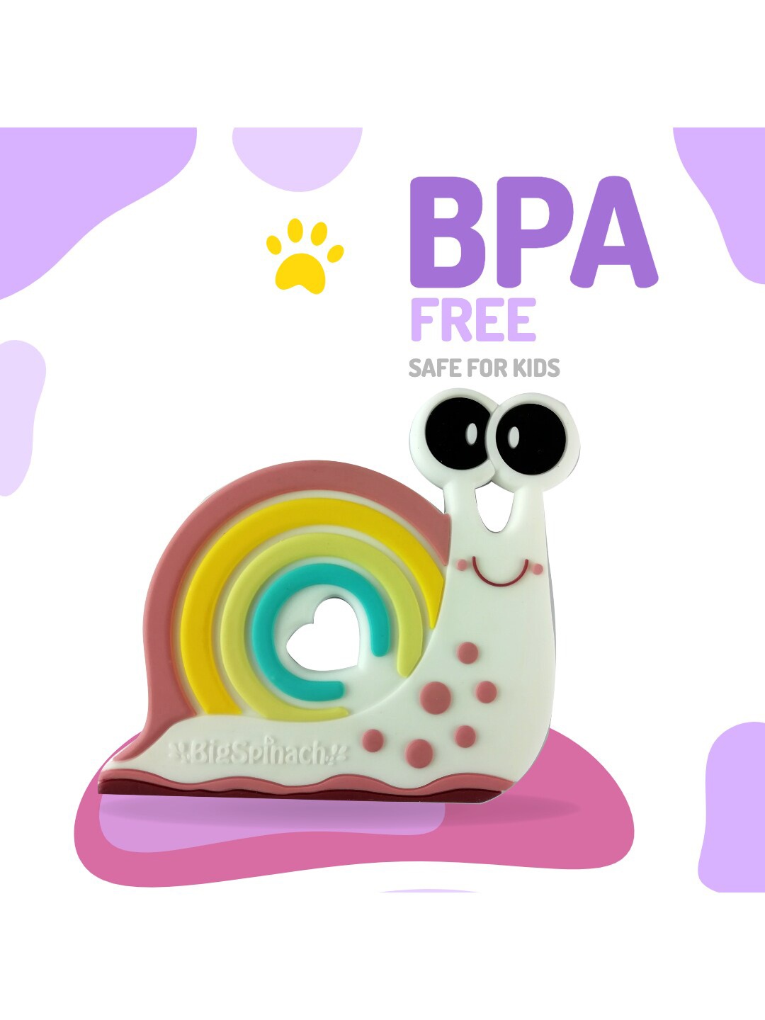

GUCHIGU Baby Multicoloured Snail-Shaped BPA Free Chew Teether Toy, Multi