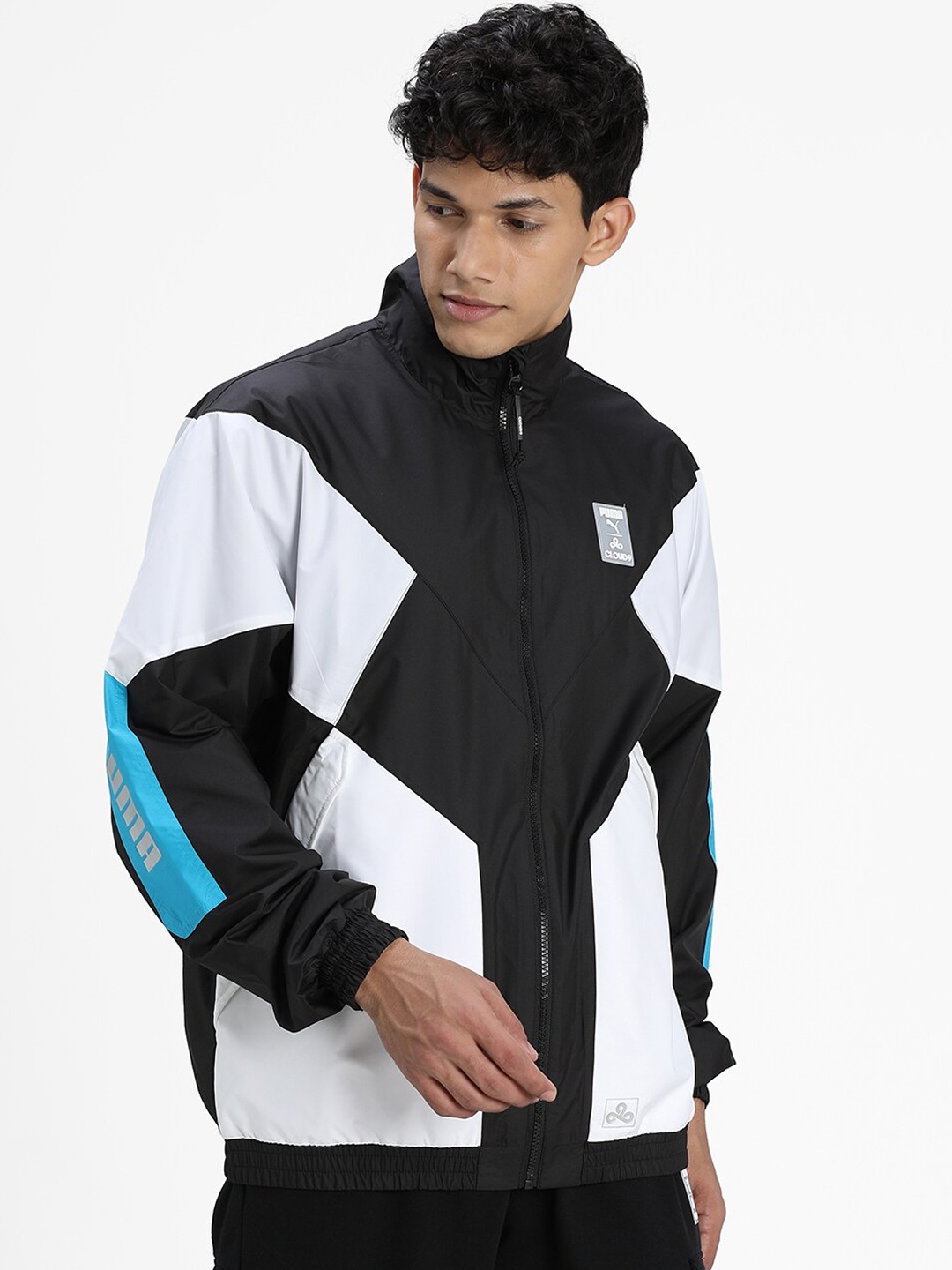 

Puma Men Black White CLD9 Corrupted Windbreaker Track Jacket