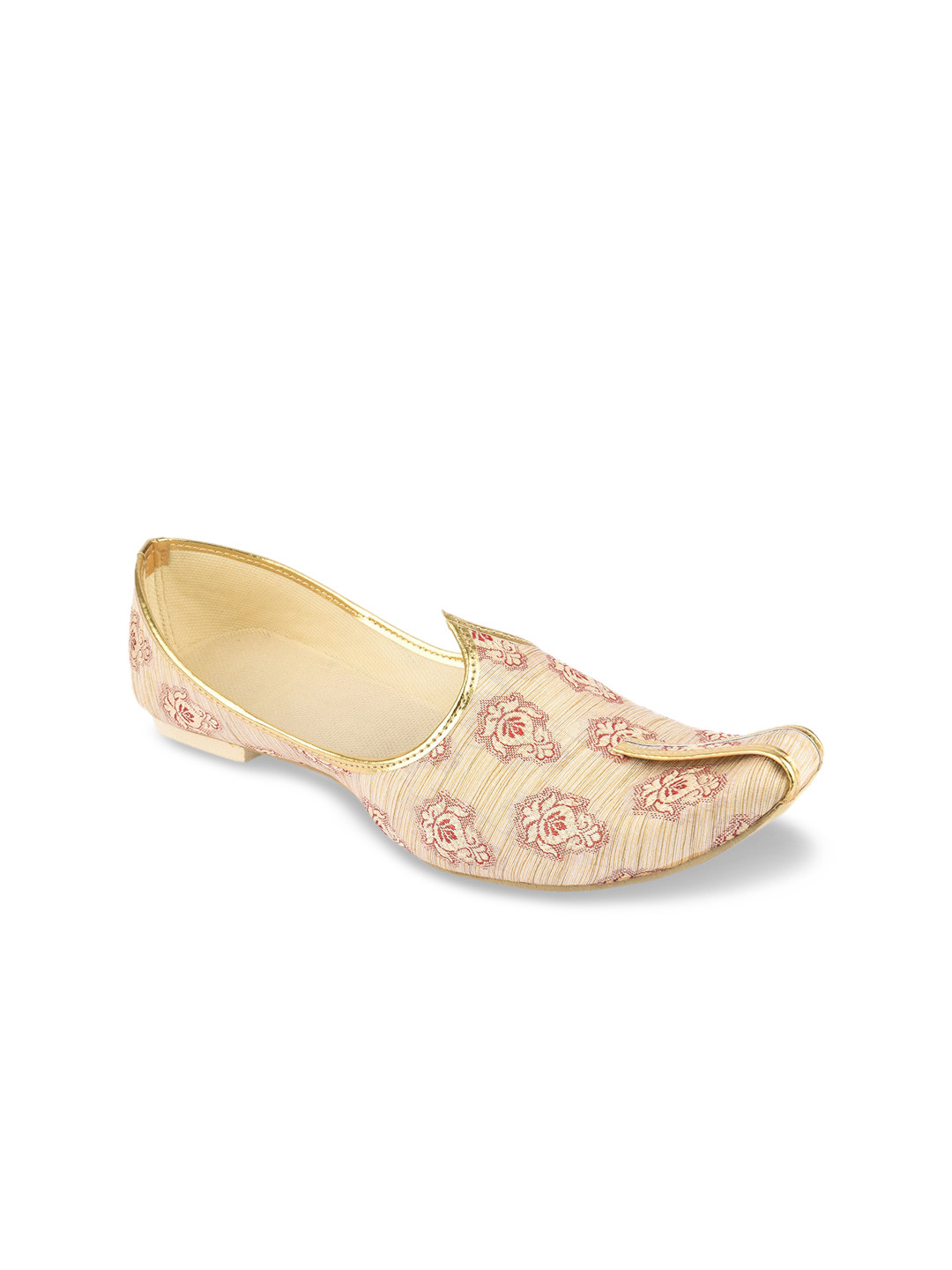 

DESI COLOUR Men Beige Ethnic Motifs Printed Mojaris