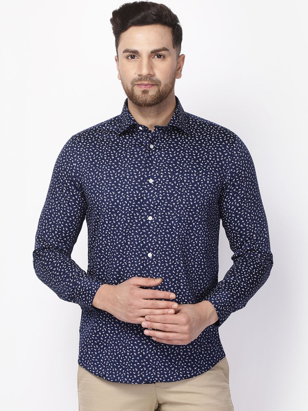 

Blackberrys Men Navy Blue India Slim Fit Printed Casual Shirt