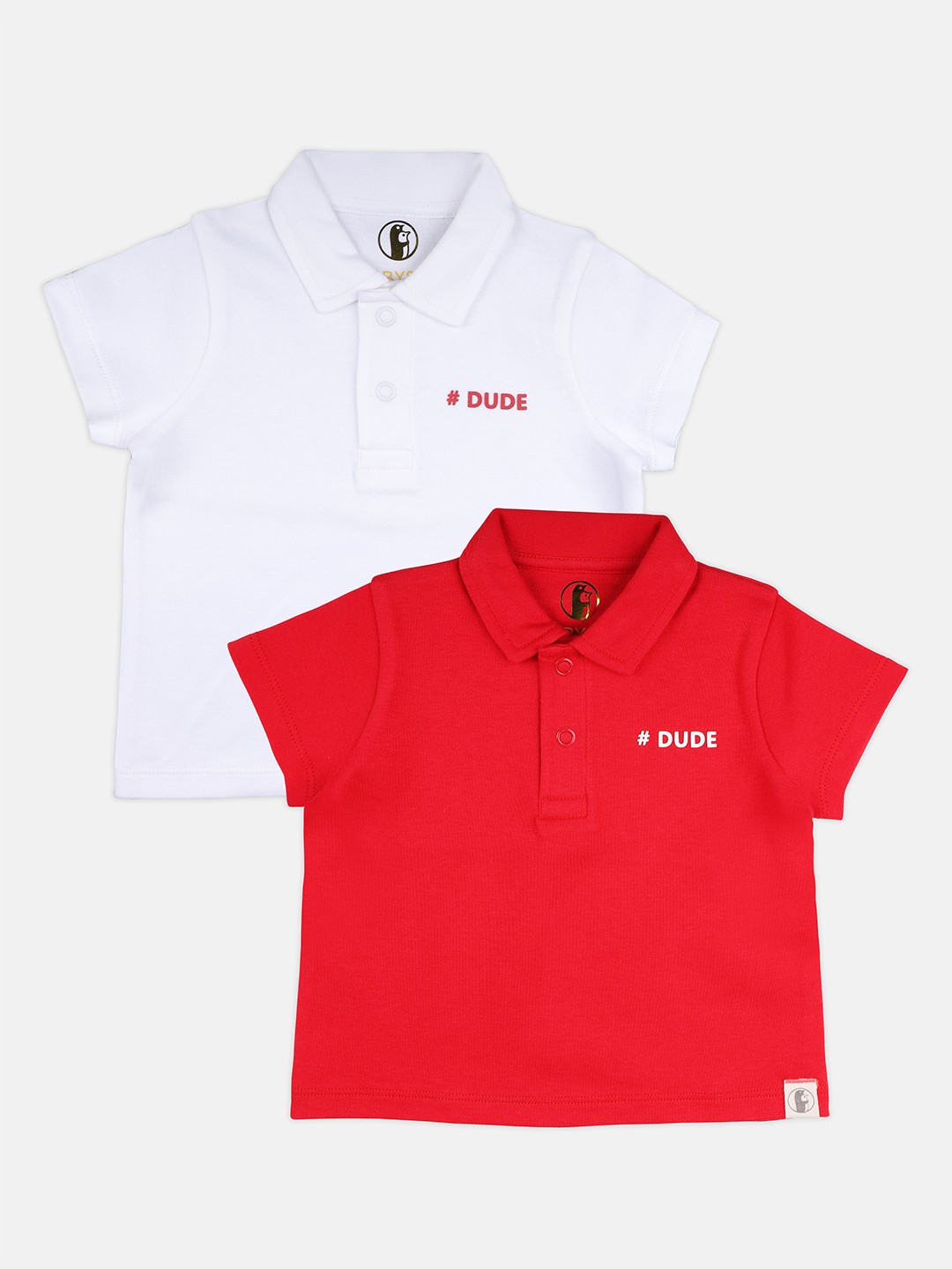 

Babysafe Girls Red & White Set of 2 Polo Collar T-shirt