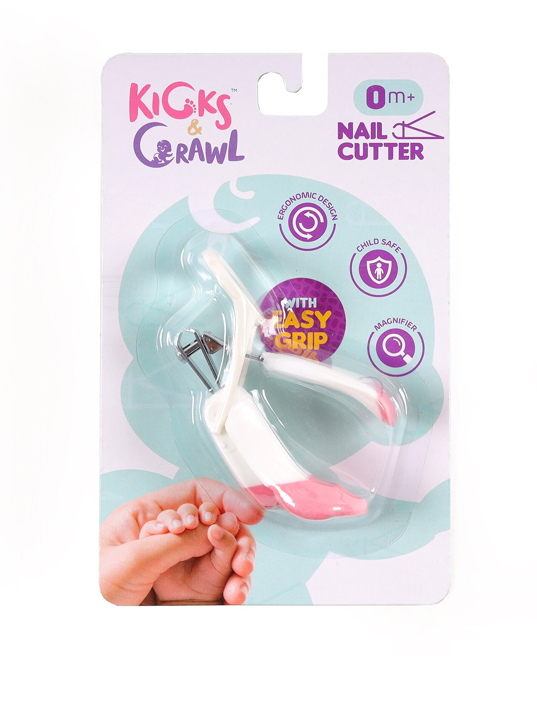 

KICKS & CRAWL Kids White & Pink Baby Nail Cutter with Magnifier