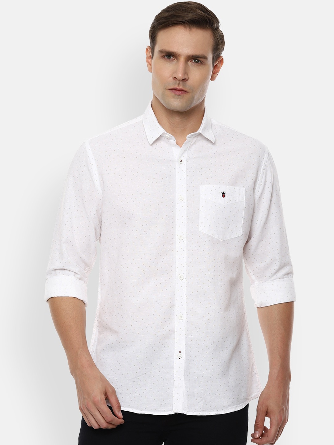 

Louis Philippe Sport Men White Slim Fit Opaque Printed Casual Shirt