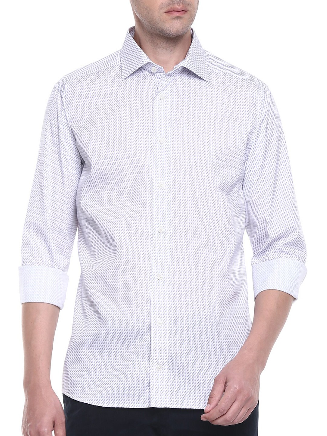 

Eton Men White Printed Casual Shirt