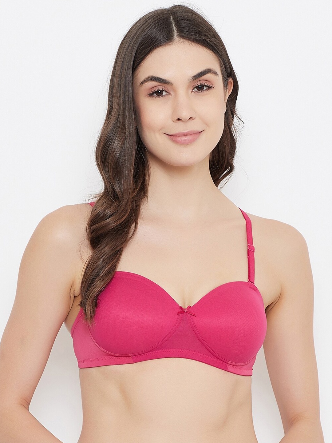 

Clovia Pink Balconette Bra Full Coverage Lightly Padded BR2207P1436E