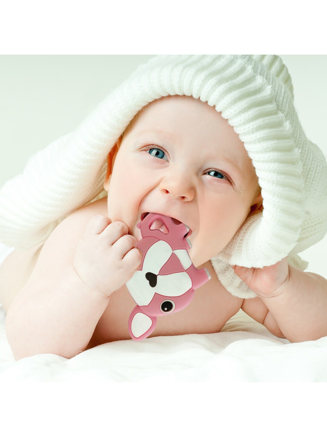 

GUCHIGU Infant Kids Pink & White BPA Free Chew Teether Toy