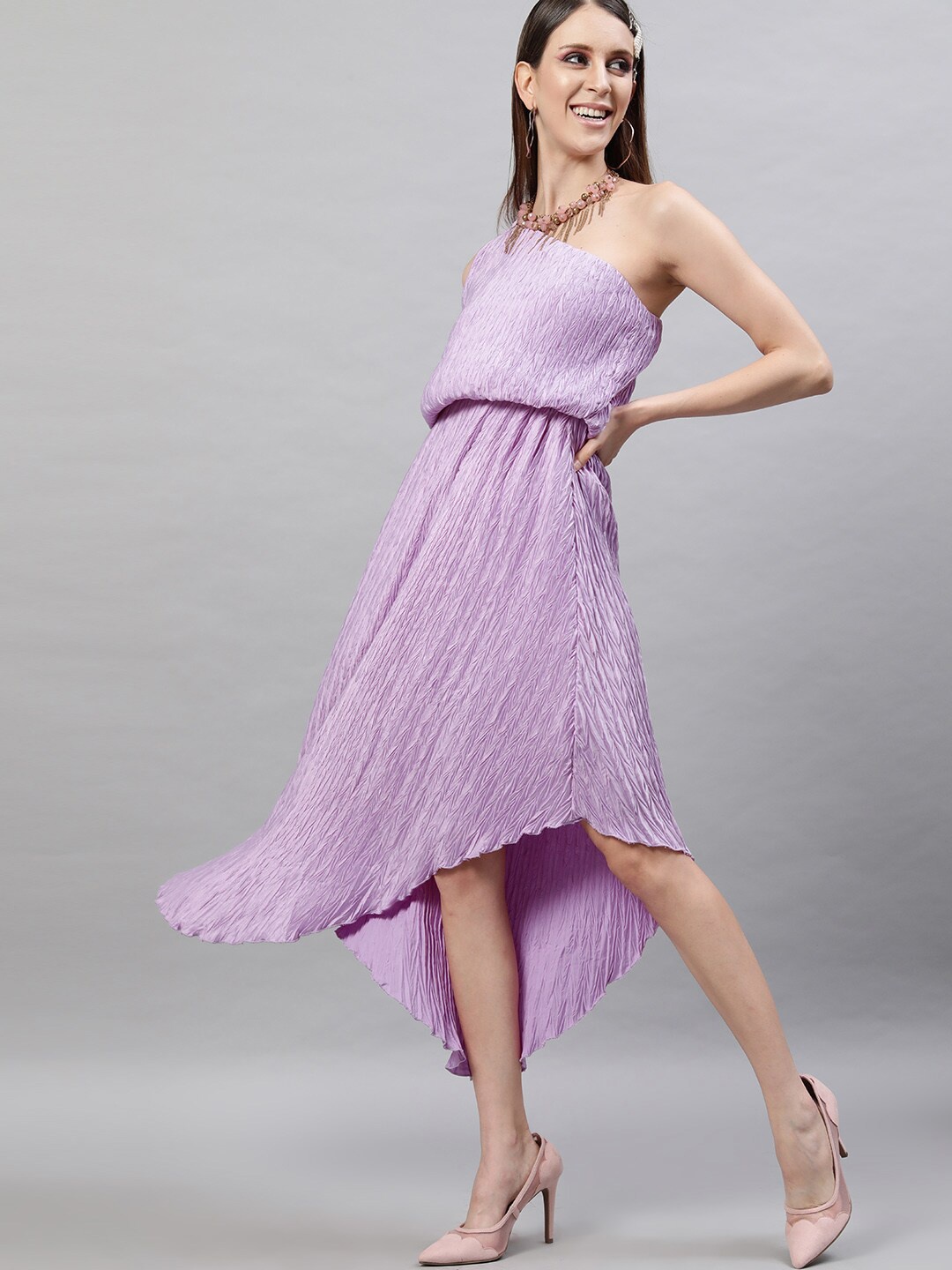 

STREET 9 Lavender Satin Midi Dress