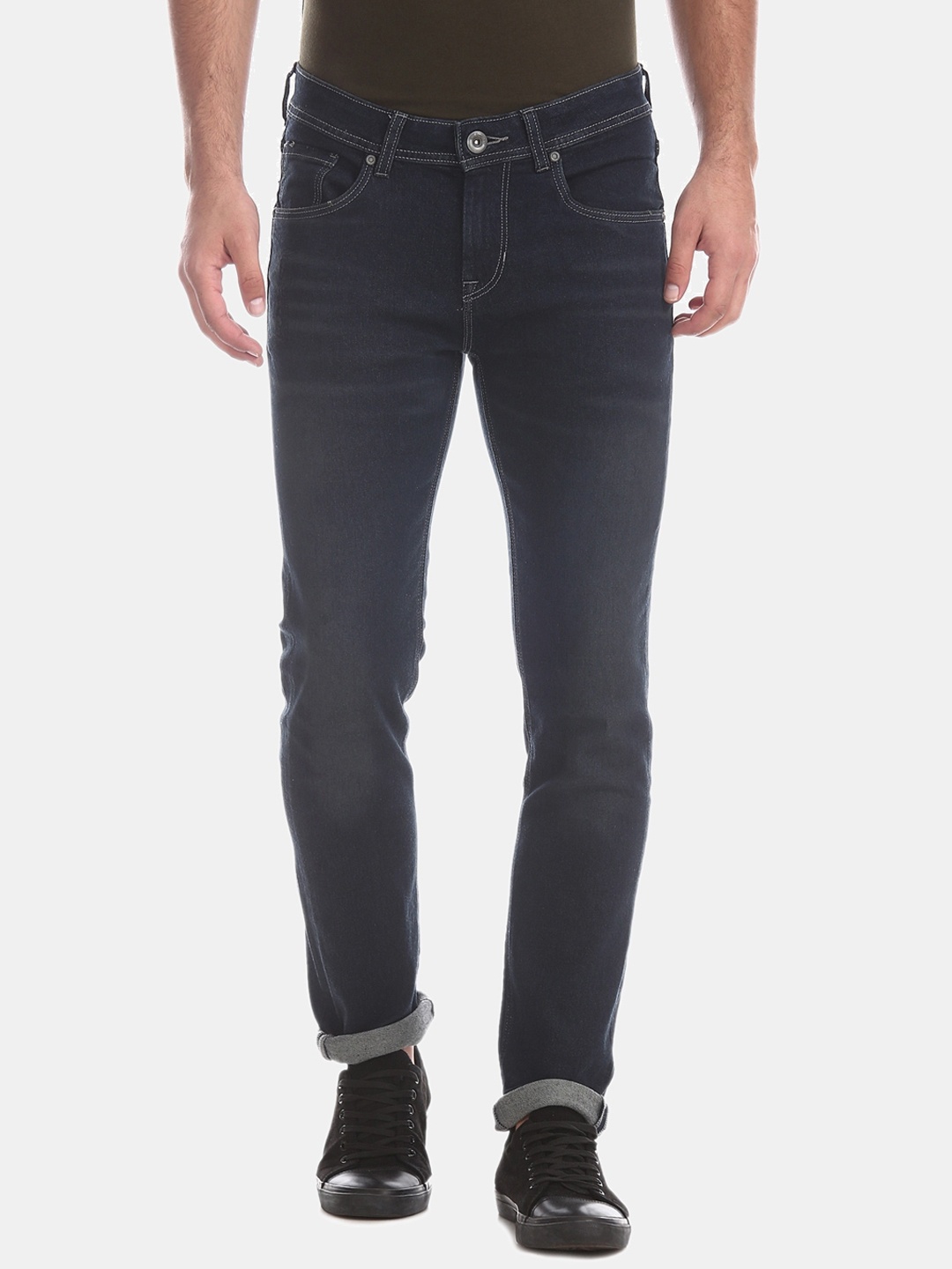

Colt Men Navy Blue Clean Look Mid-Rise Skinny Fit Jeans