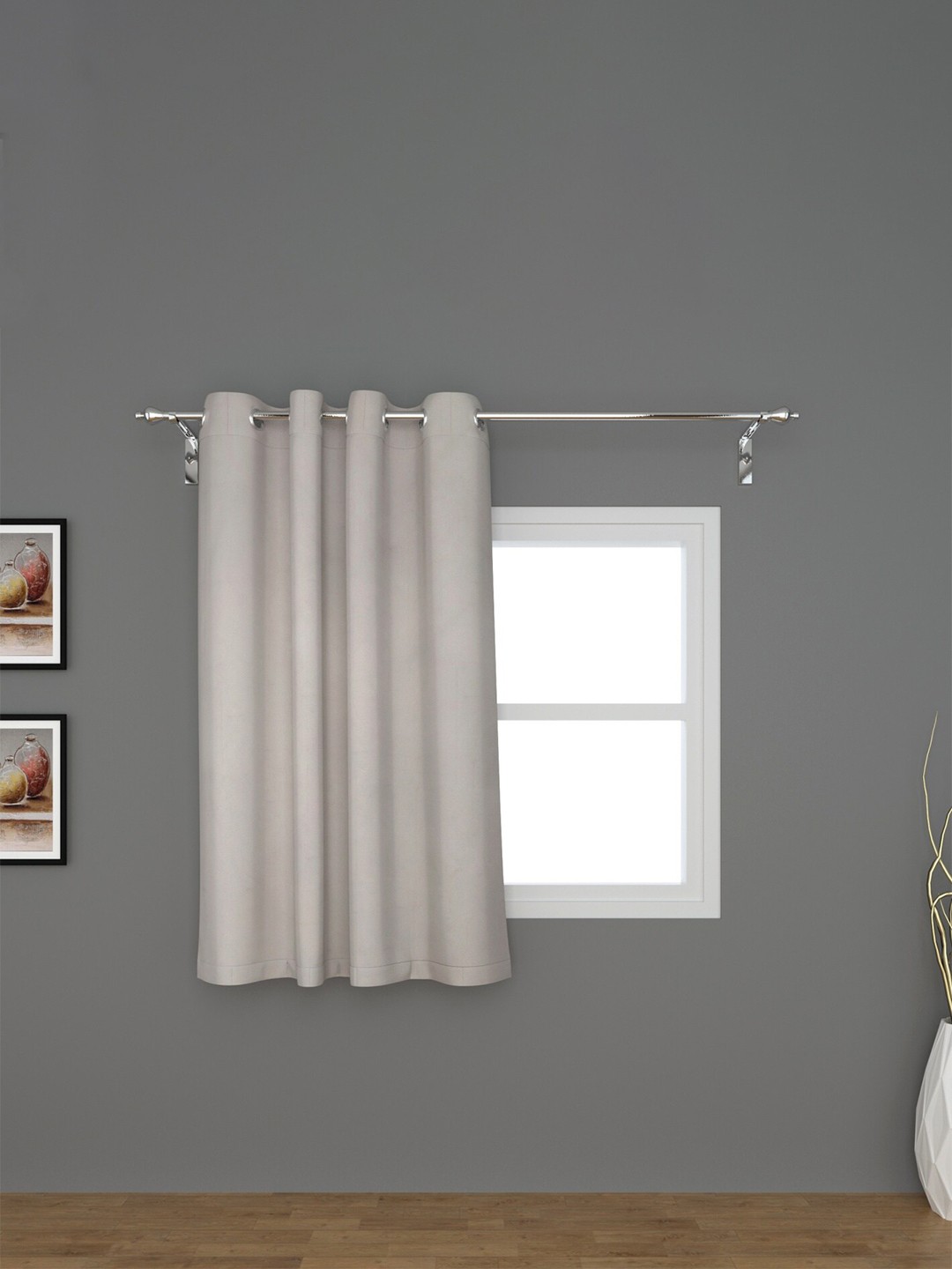 

Home Centre Grey Single Semi-Blackout Window Curtain