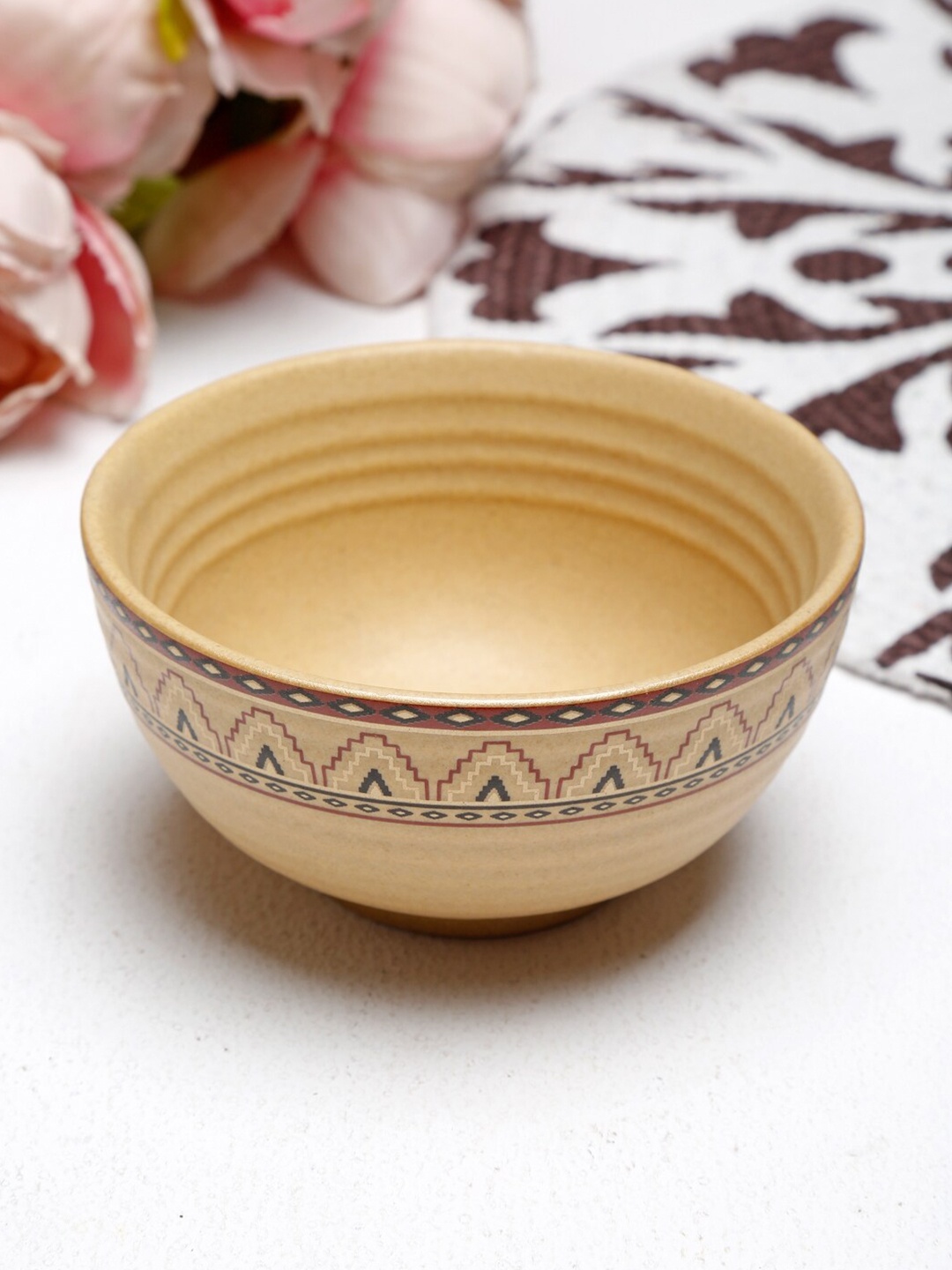 

Fabindia Beige & Maroon 1 Pieces Printed Ceramic Glossy Bowls