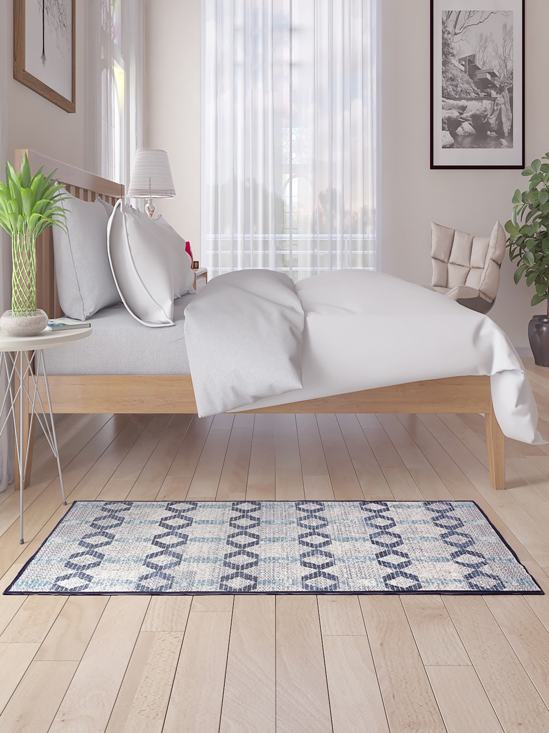 

Status Grey & Blue Geometric Floor Runner