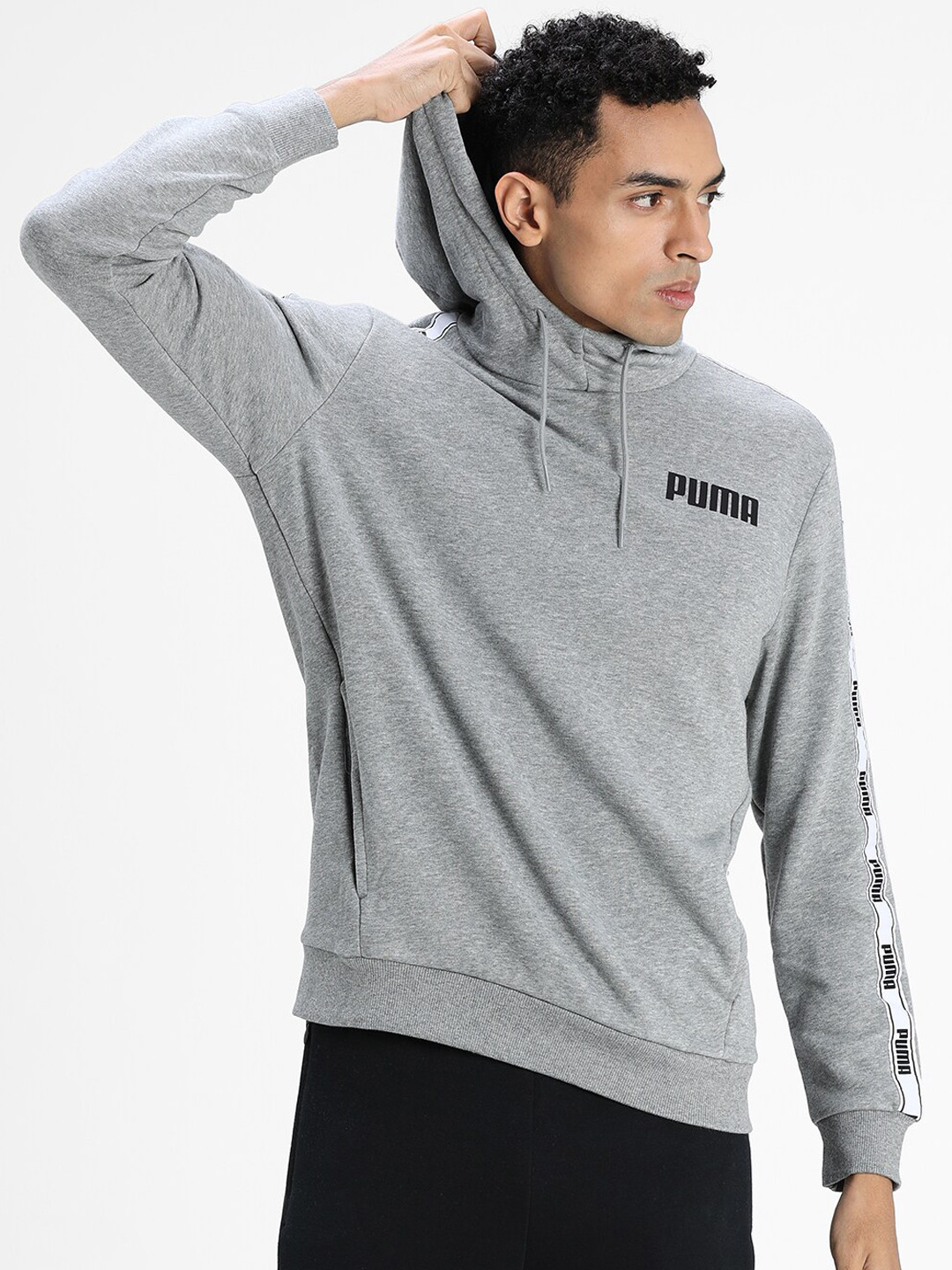 

Puma Men Grey Hooded Sweatshirt