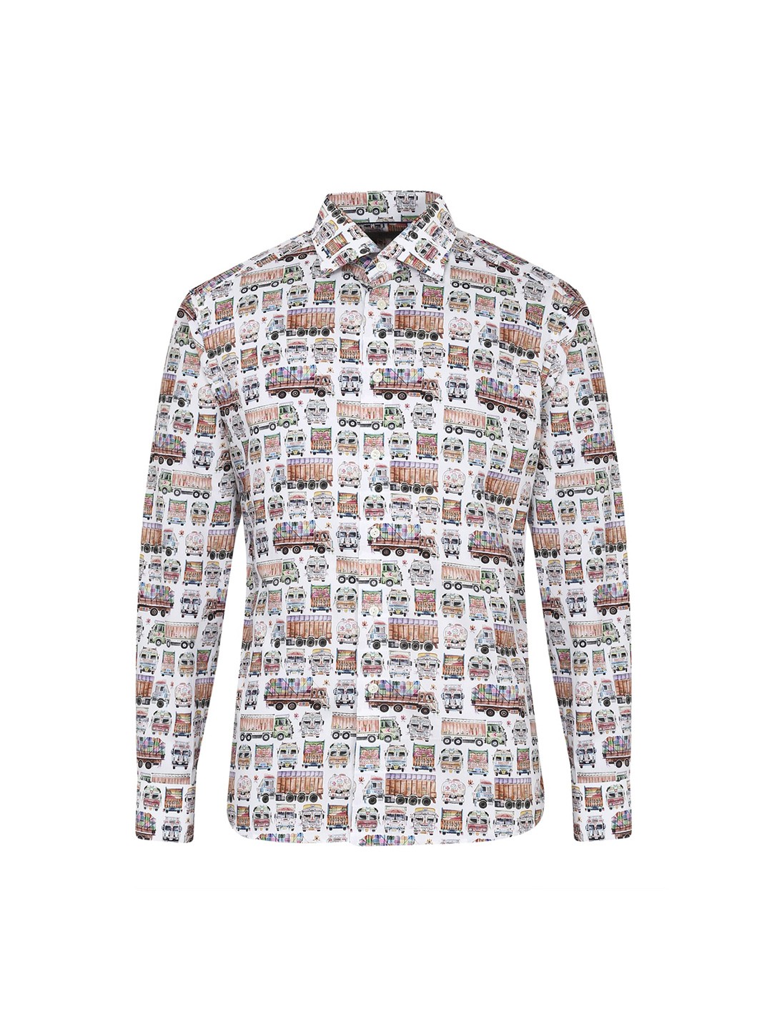 

Eton Men White & Beige Printed Casual Shirt