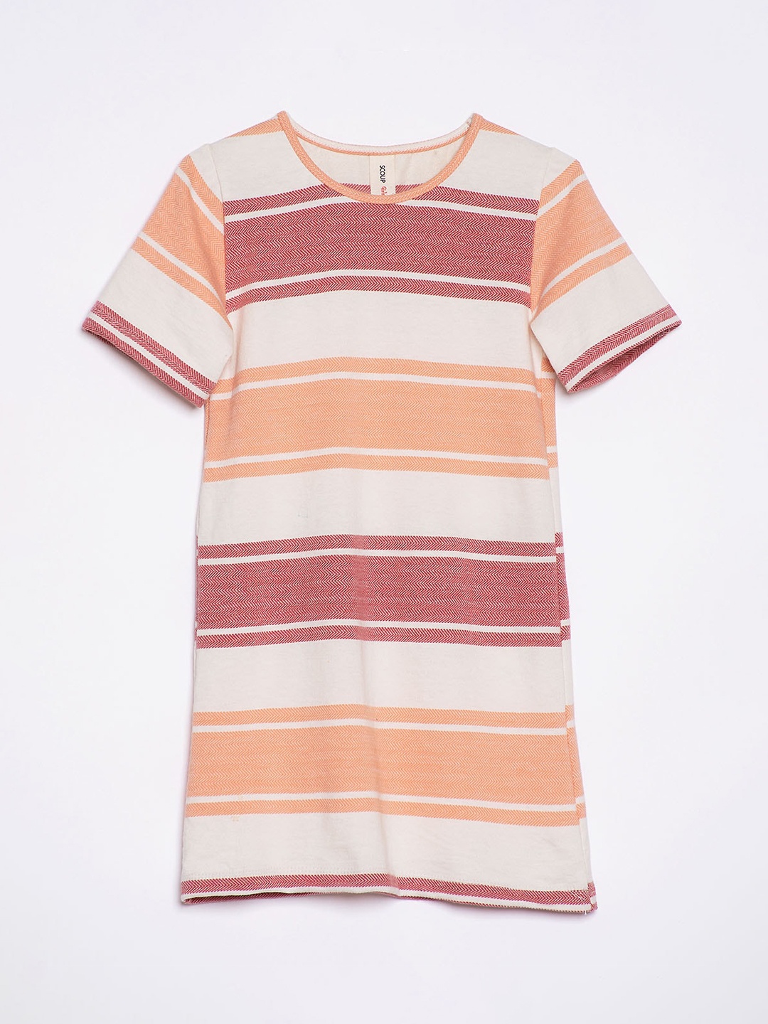 

SCOUP Beige Striped T-shirt Dress