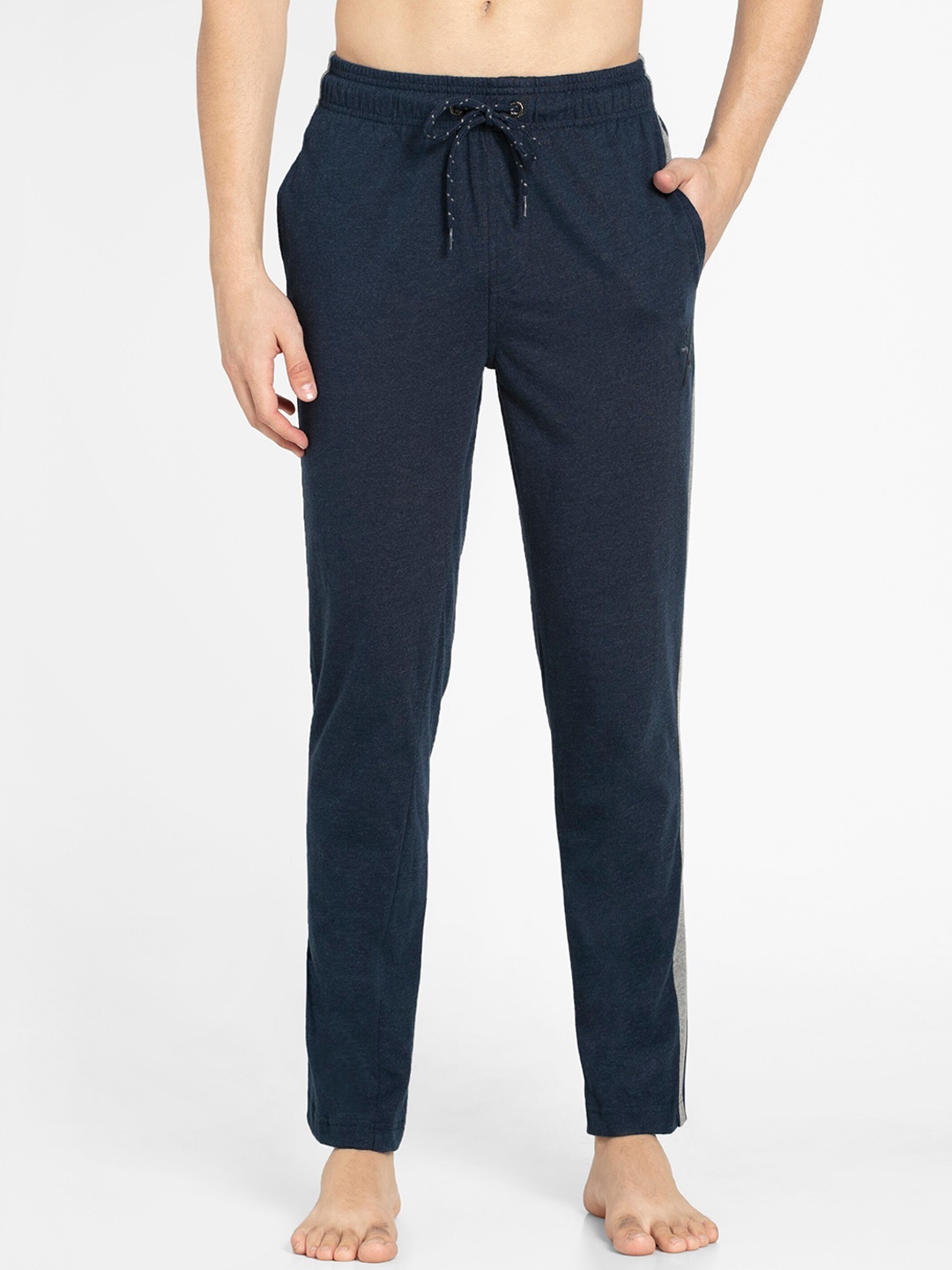 

Jockey Men Navy Blue Solid Straight-Fit Cotton Track Pants