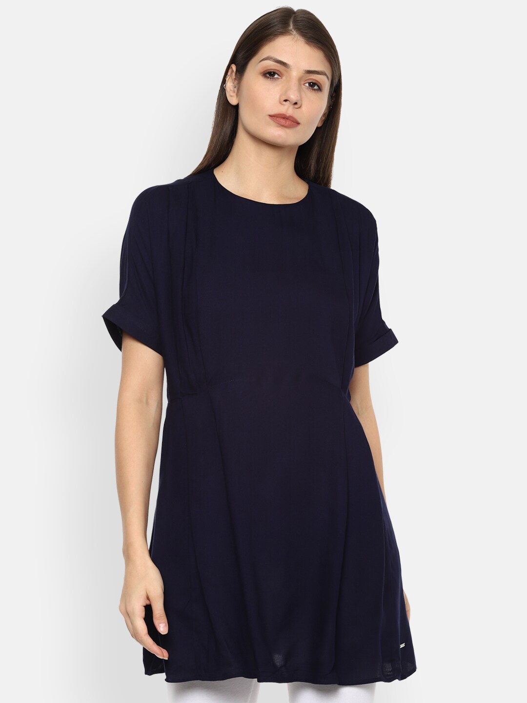 

Van Heusen Woman Navy Blue Viscose Rayon Tunic