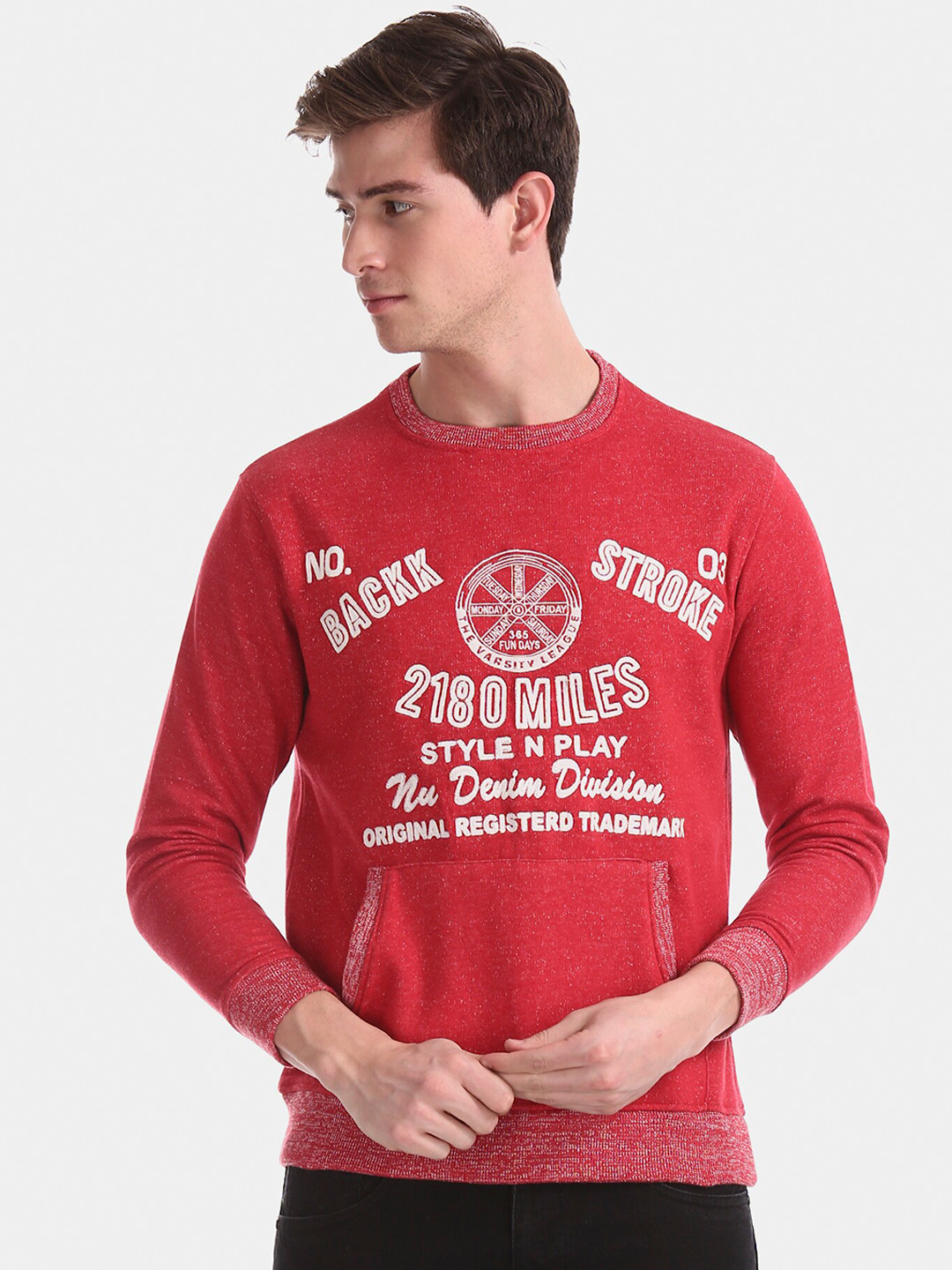 

Newport Men Red Printed Sweatshirt