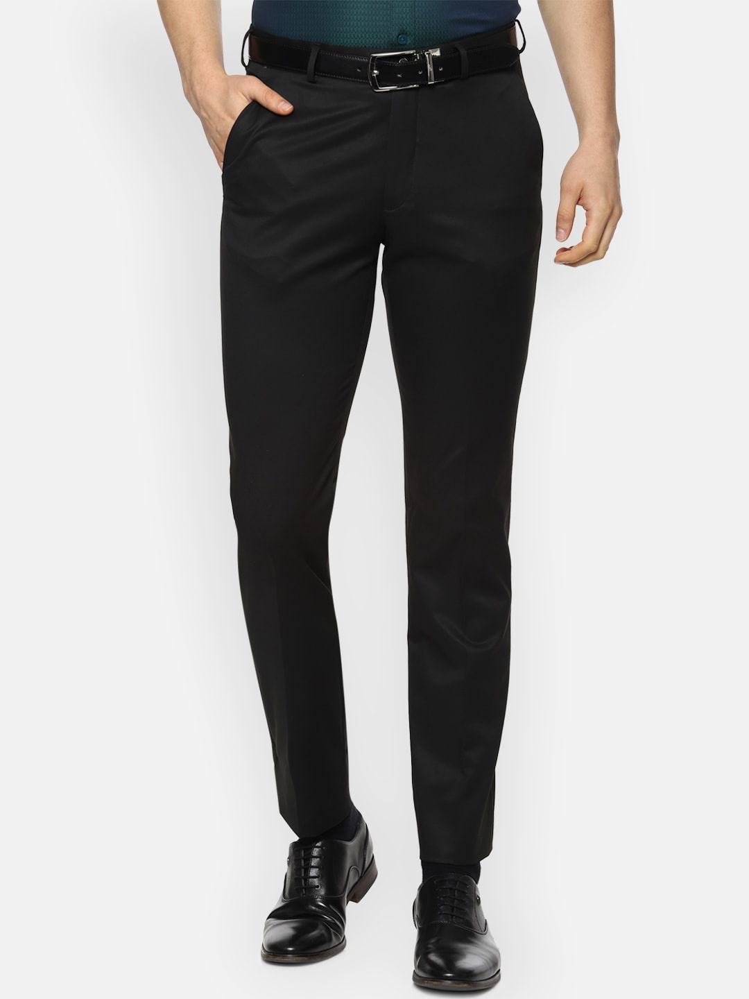 

Louis Philippe Men Black Slim Fit Formal Trousers