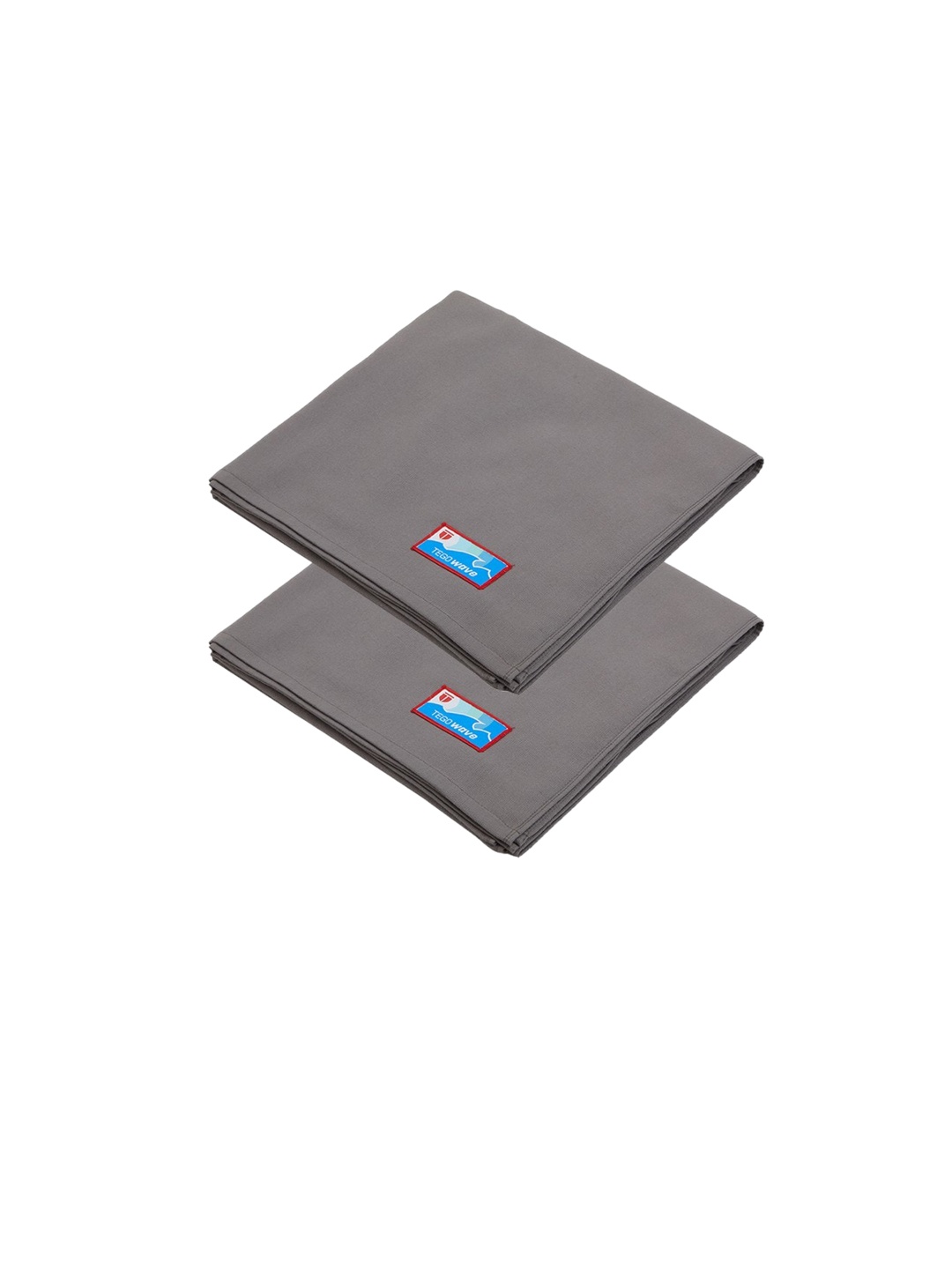 

TEGO Unisex Set Of 2 Grey Solid Cotton VAPArise Wave Body Towels