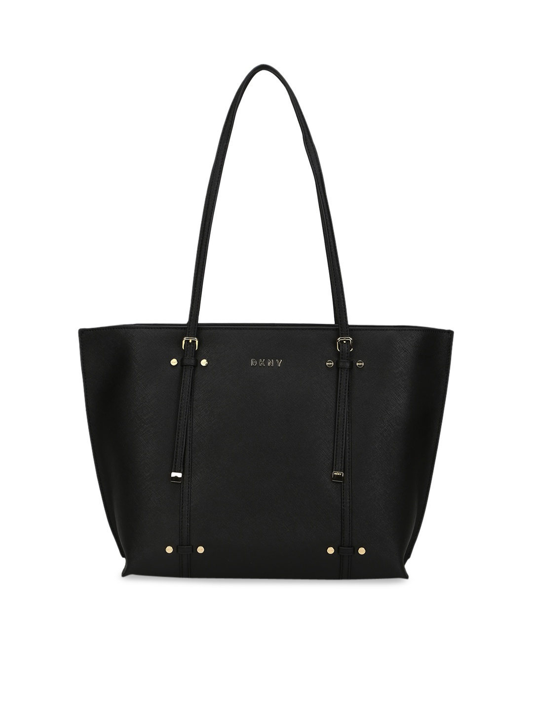 

DKNY Women Black Solid Leather Shopper Tote Bag