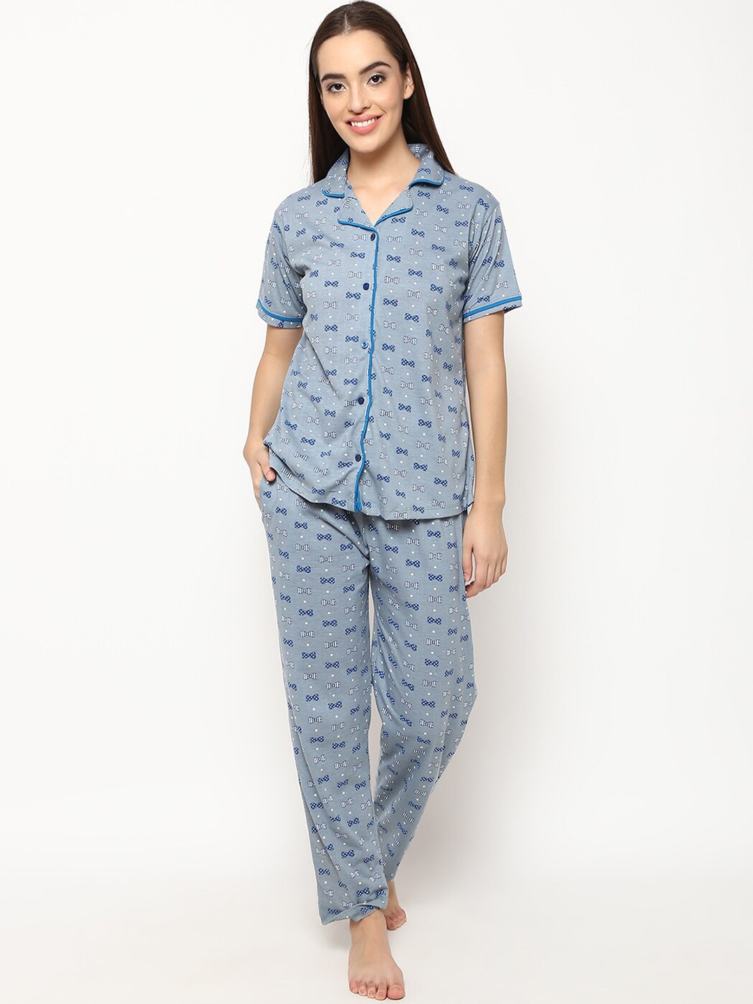 

V2 Value & Variety Women Blue Printed Night suit