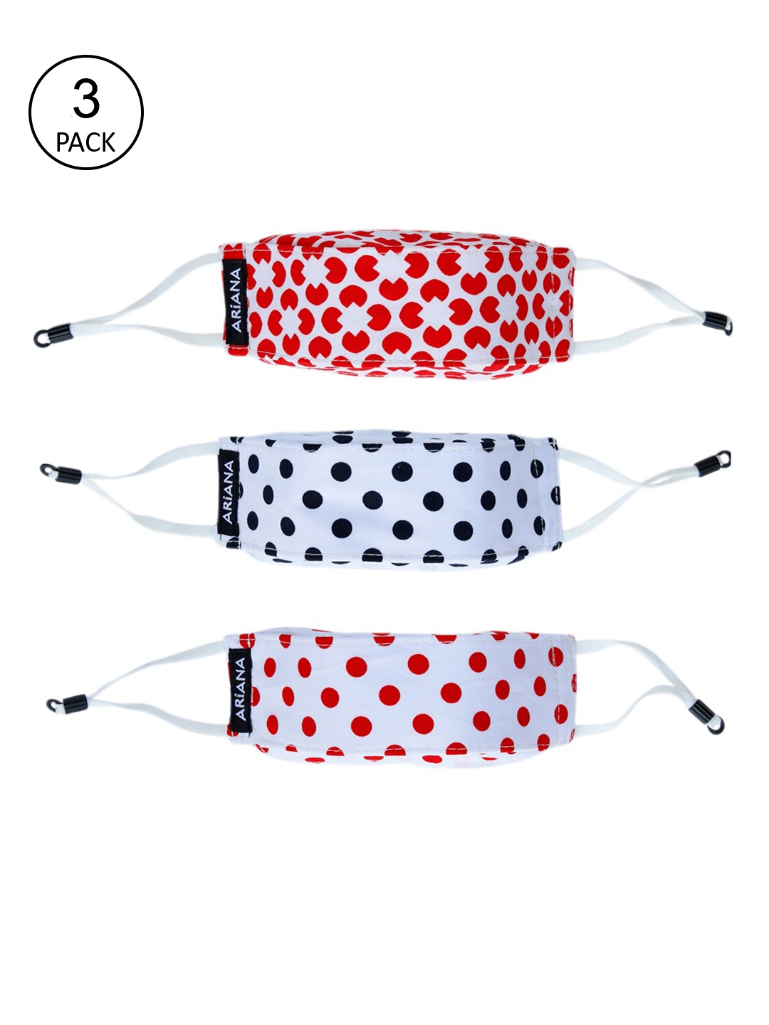 

Ariana Kids Pack Of 3 Printed 7-Ply 3D Pure Cotton Reusable Cloth Face Masks, Multi