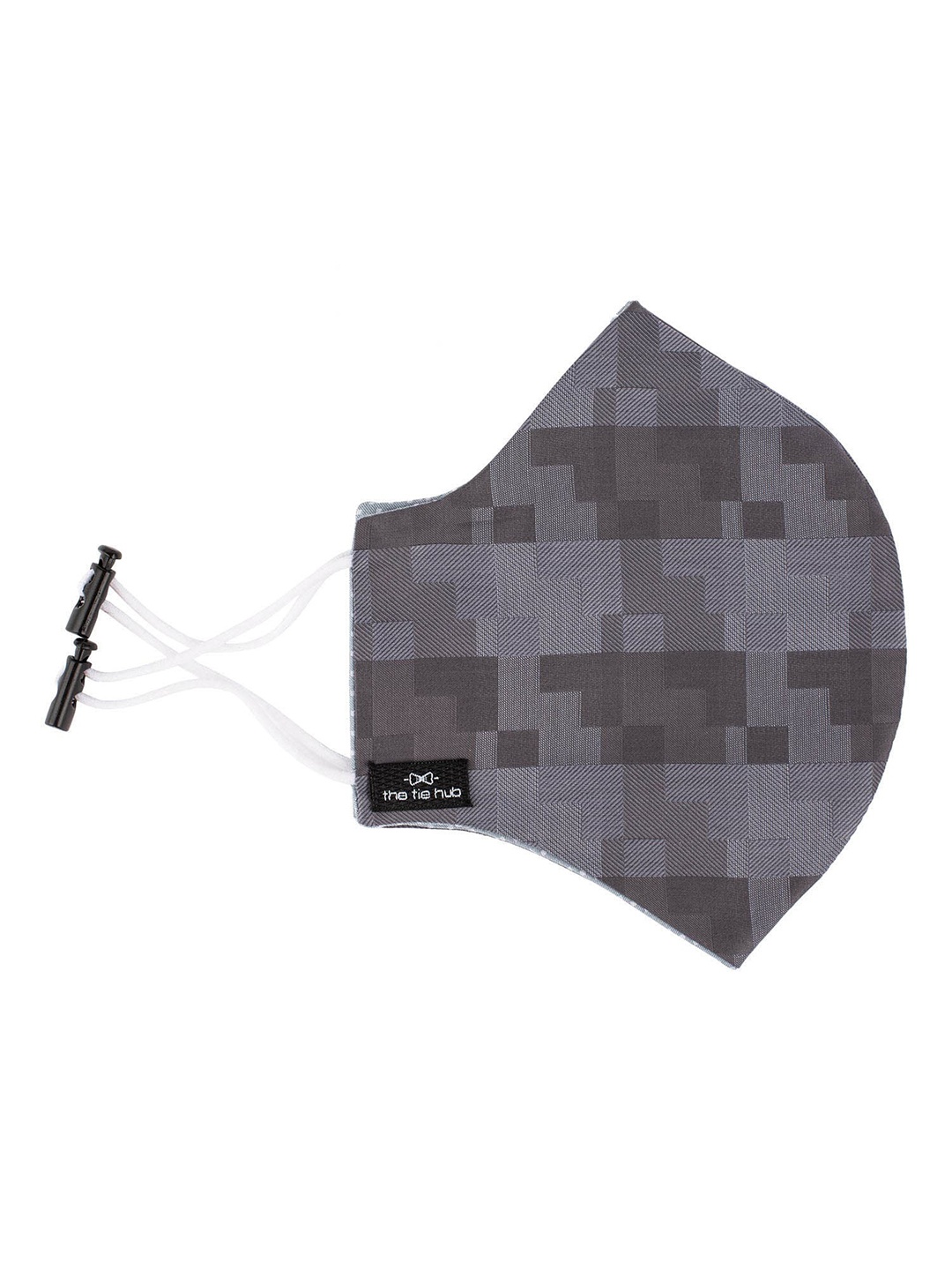 

The Tie Hub Grey Printed Cotton 2-Ply Reusable Reversible Cloth Face Mask