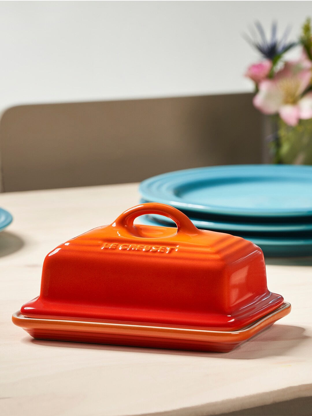 

LE CREUSET Orange Solid Butter Dish Serveware