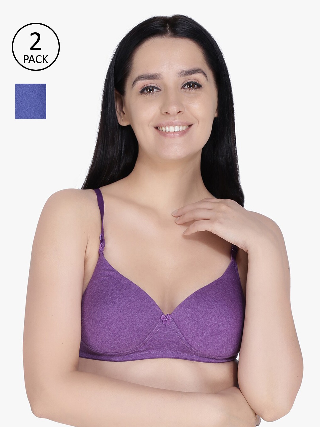 

Anoma Pack Of 2 Purple & Blue T-shirt Bra Full Coverage Heavily Padded ANM01-PK2