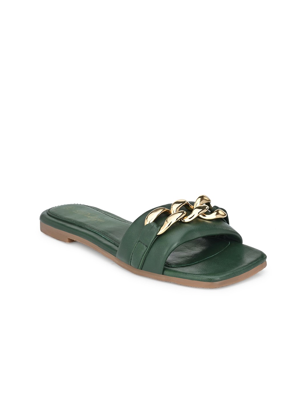

Delize Women Olive Embellished Open Toe Flats