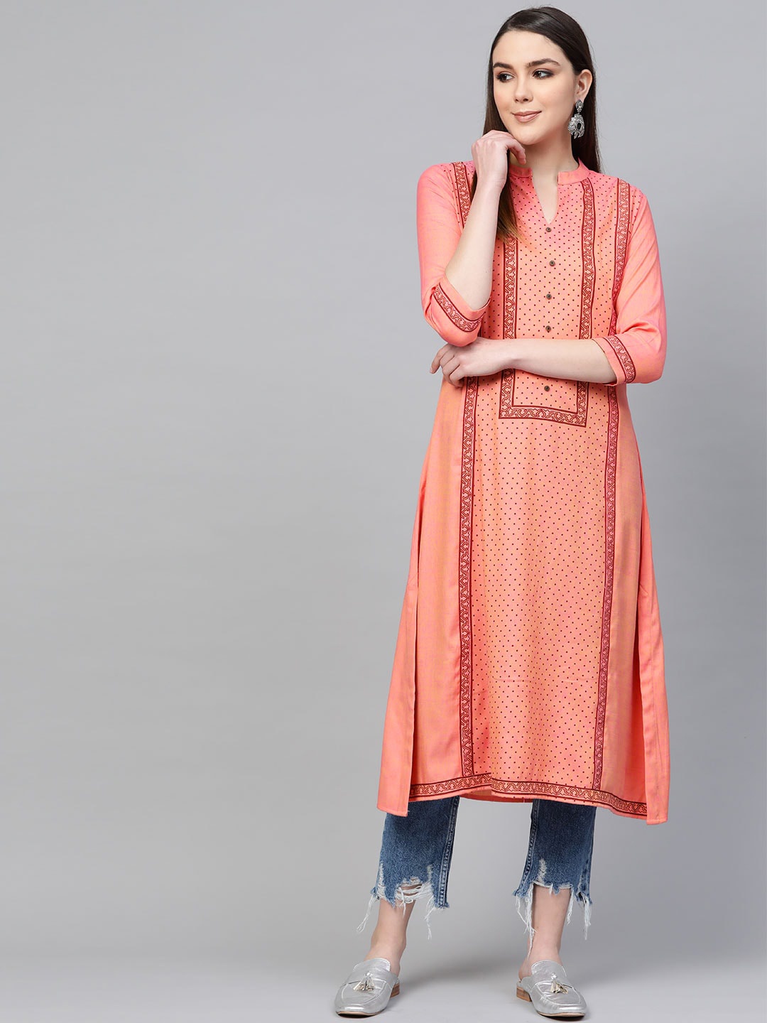 

Libas Women Pink Printed Kurta