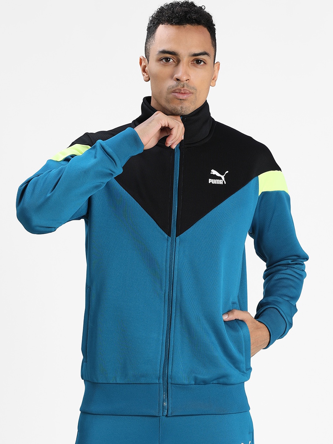 

Puma Men Blue & Black Iconic MSC Track Jacket