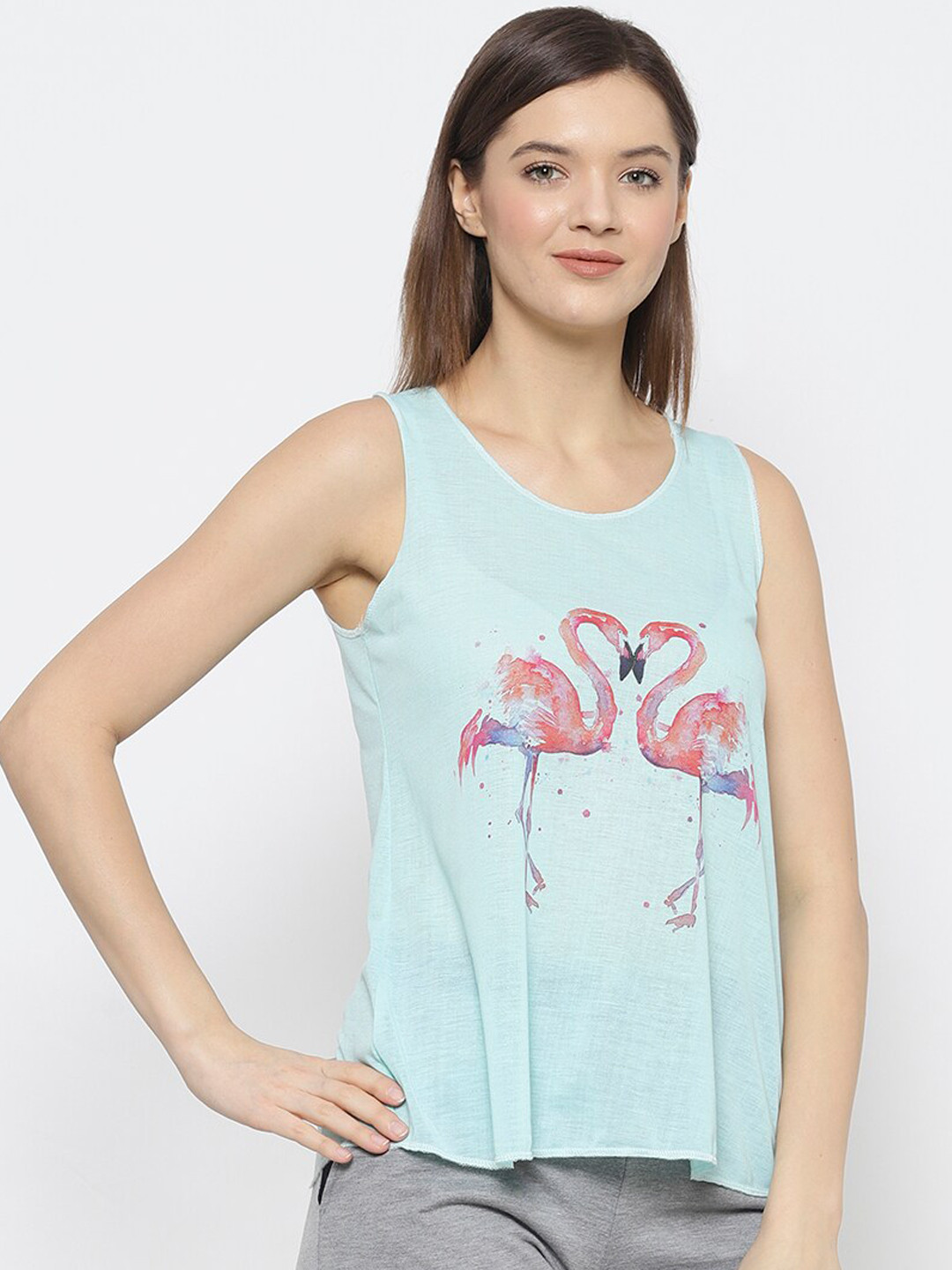 

VIMAL JONNEY Women Green & Pink Printed Night suit