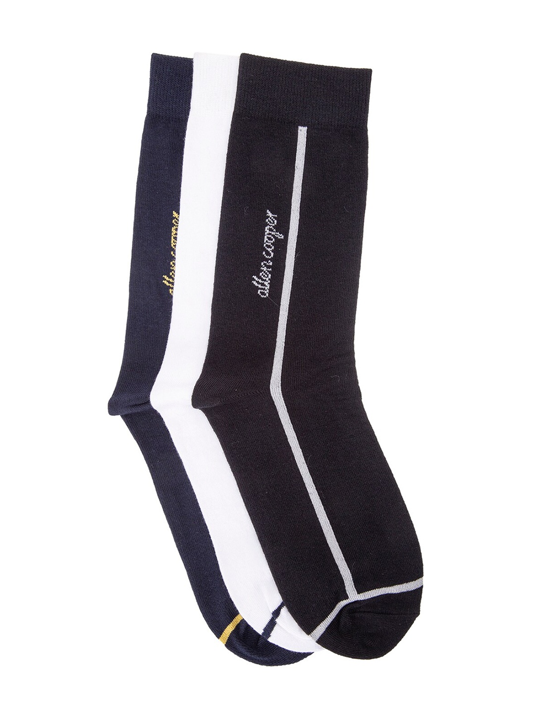 

Allen Cooper Men Pack Of 3 Assorted Calf-Length Socks