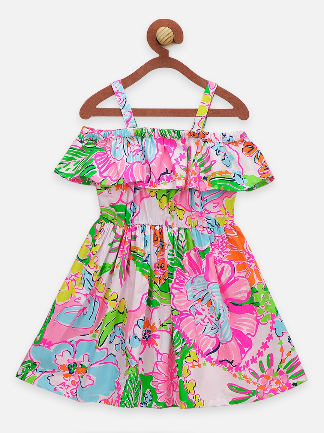 

LilPicks Multi Floral Floral Fit and Flare Dress