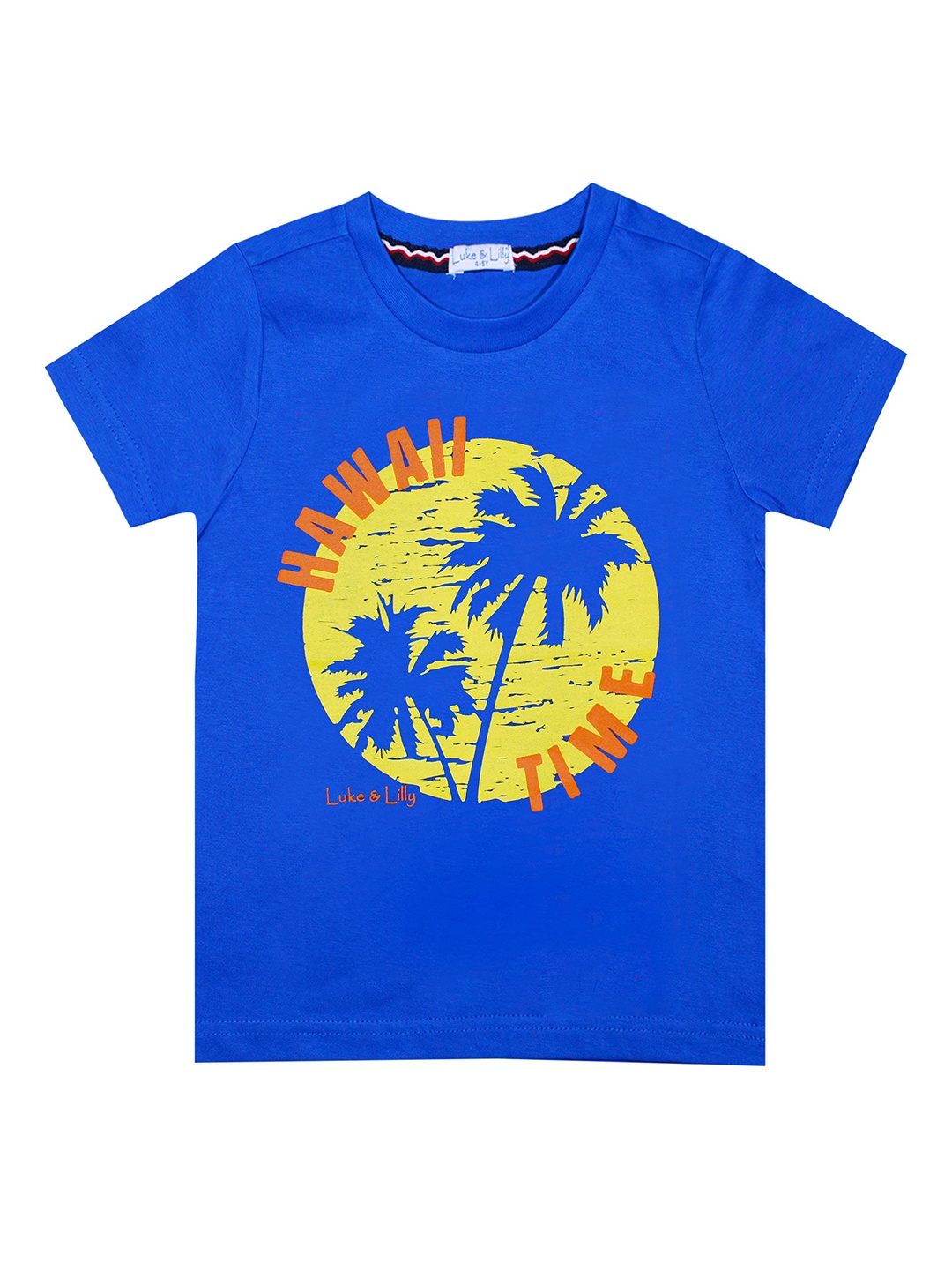 

Luke & Lilly Boys Blue Printed Cotton Tropical T-shirt