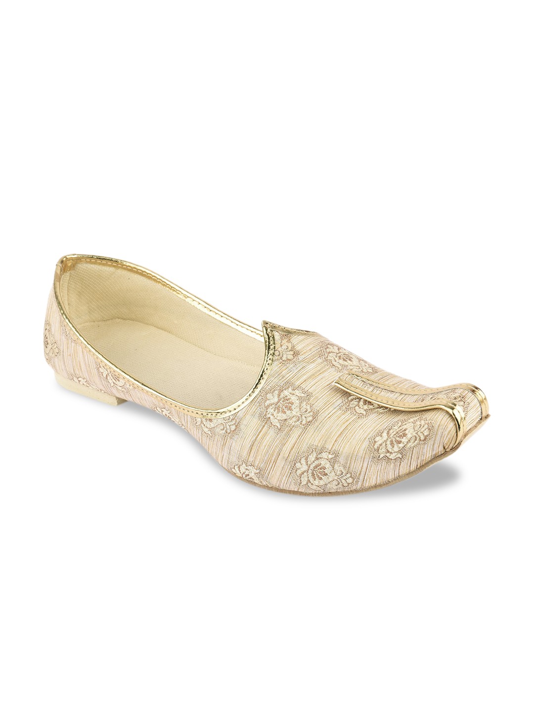 

DESI COLOUR Men Beige Woven Design Mojaris