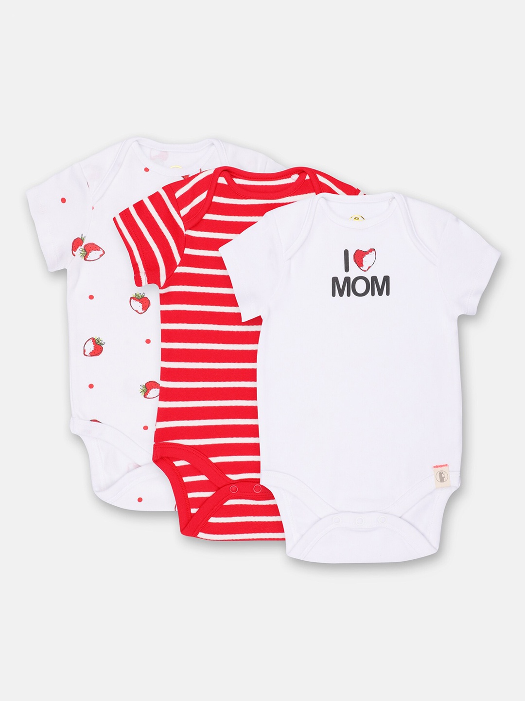 

Babysafe Infant Girls Pack Of 3 Cotton Bodysuits, White