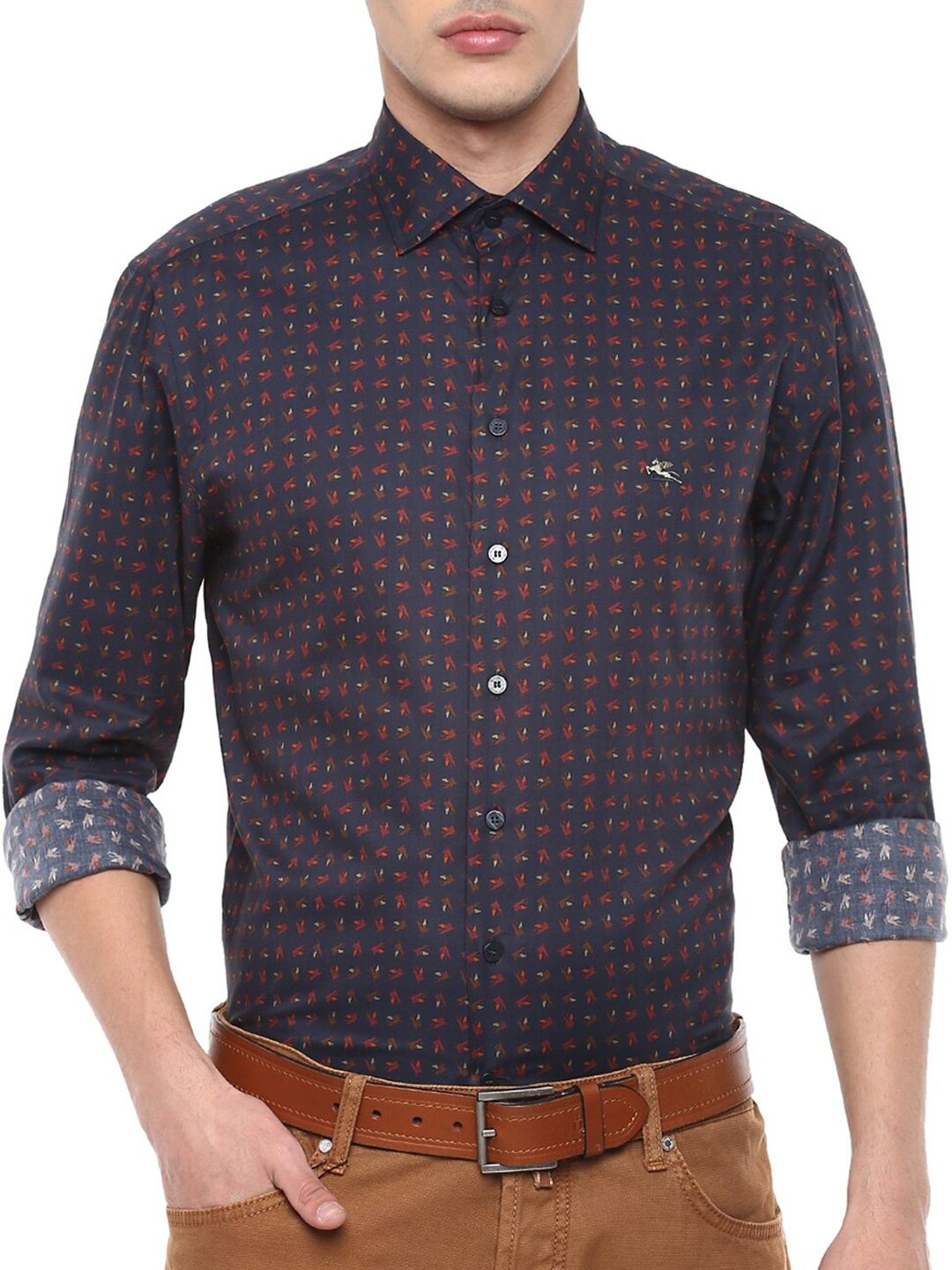 

ETRO Men Navy Blue Printed Casual Shirt