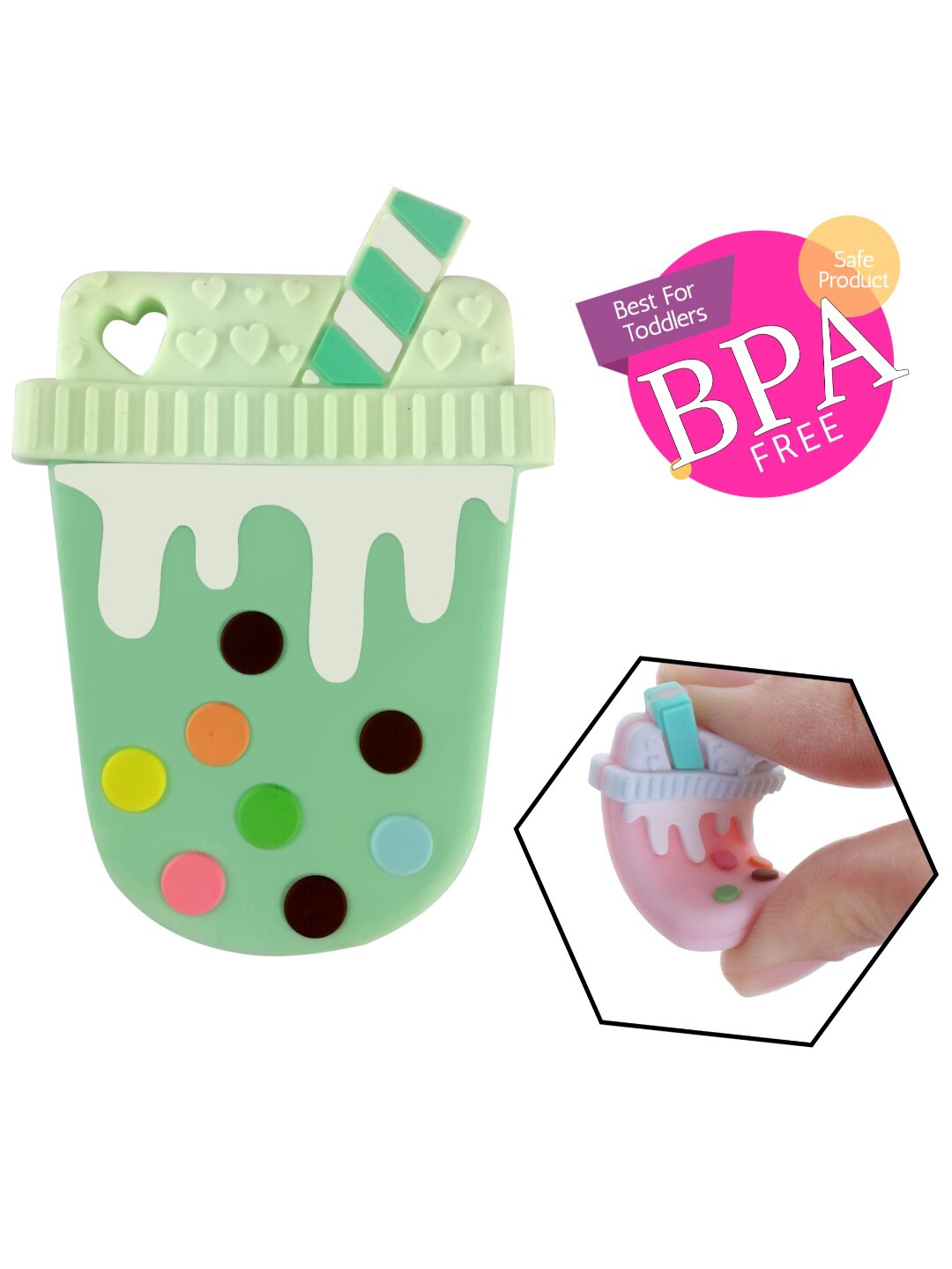 

GUCHIGU Unisex Kids Green BPA Free Chew Teether Toy