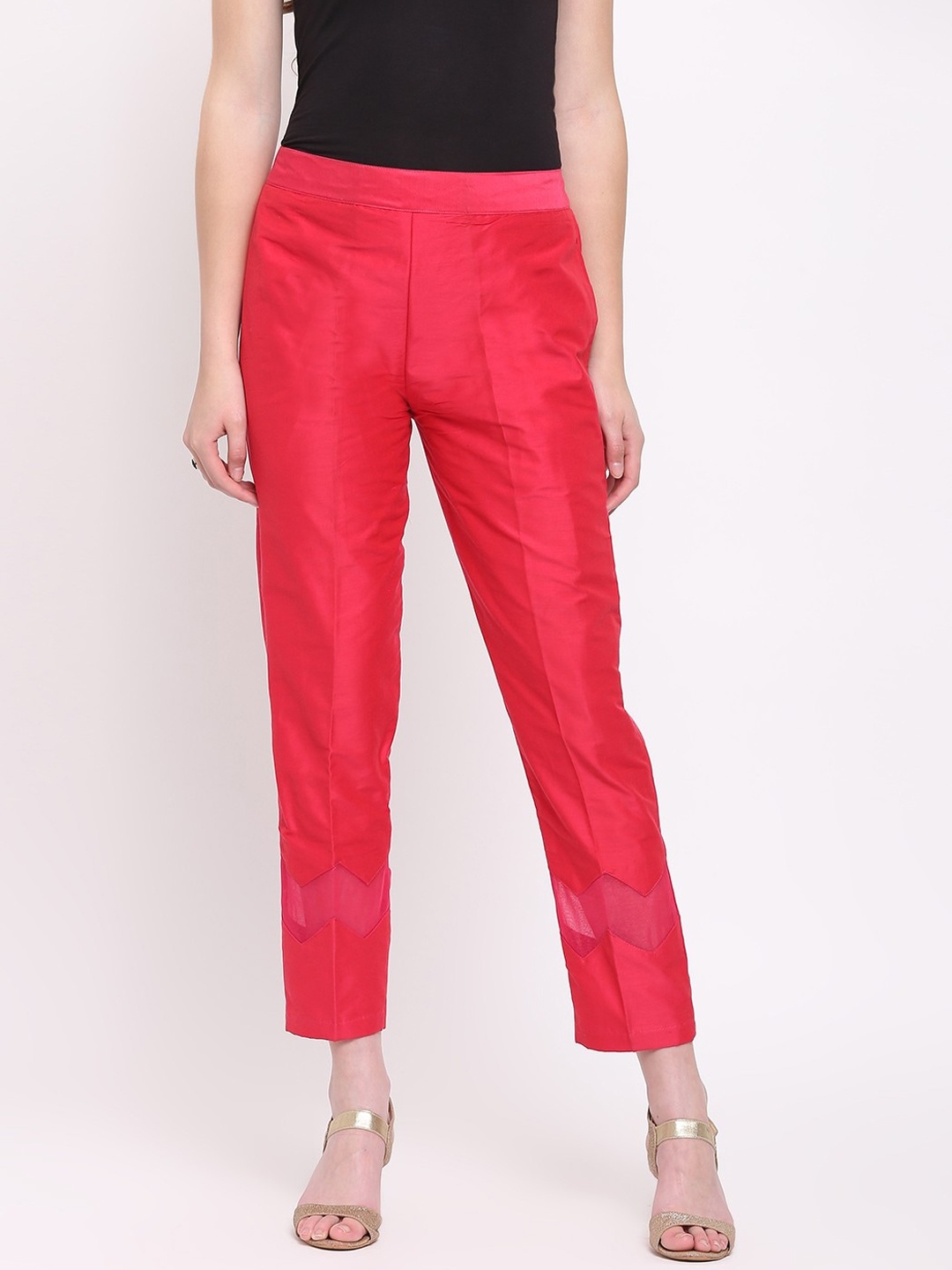 

RIVI Women Magenta Regular Trousers