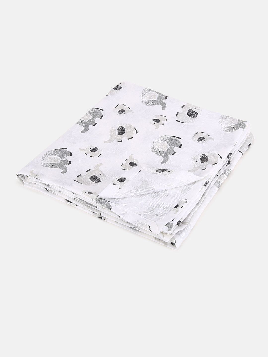 

berrytree Unisex Infants White & Grey Printed Cotton Swaddle Wrap