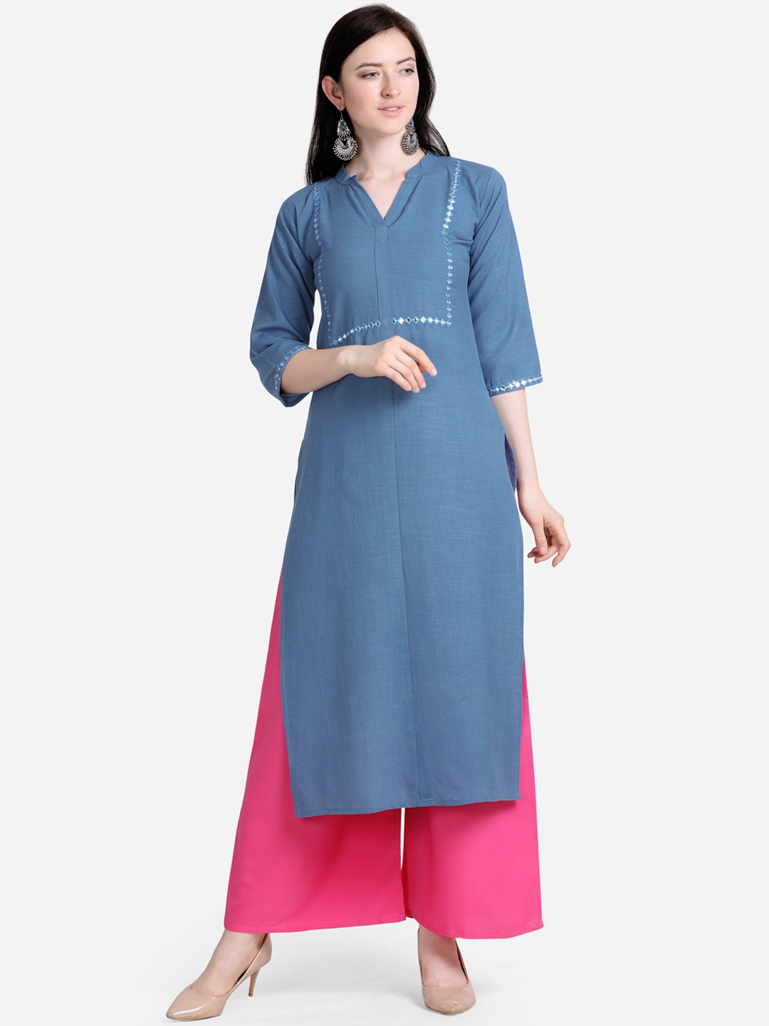 

SAADHVI Women Blue Kurta with Palazzos