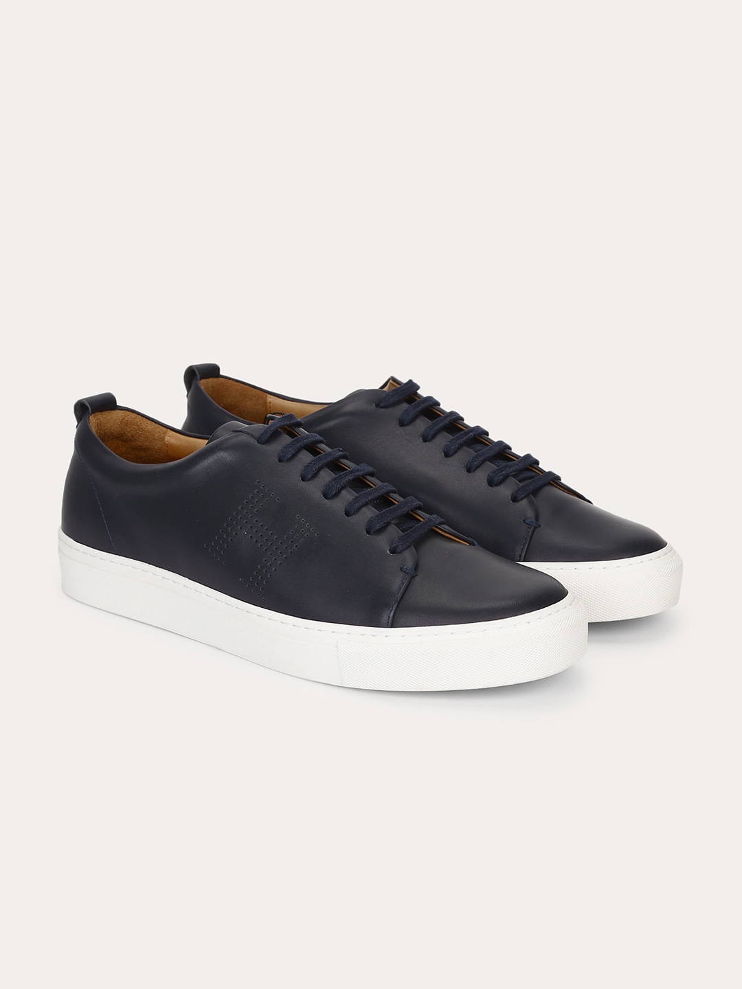 

HACKETT LONDON Men Navy Blue Textured Leather Sneakers