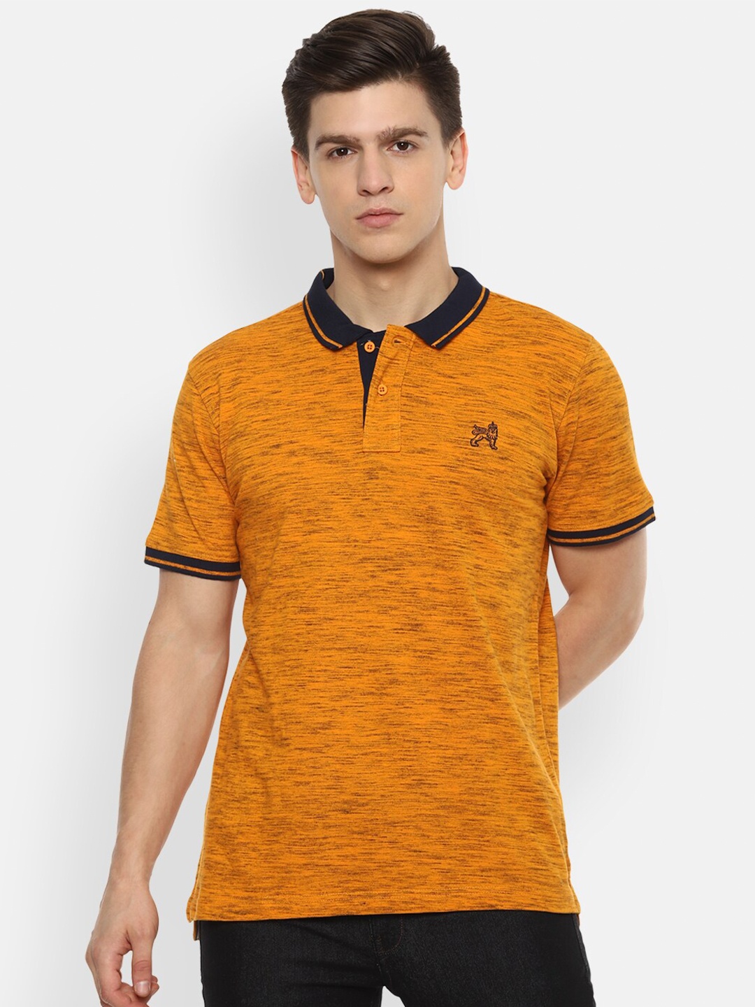 

Van Heusen Sport Men Orange Polo Collar Applique T-shirt
