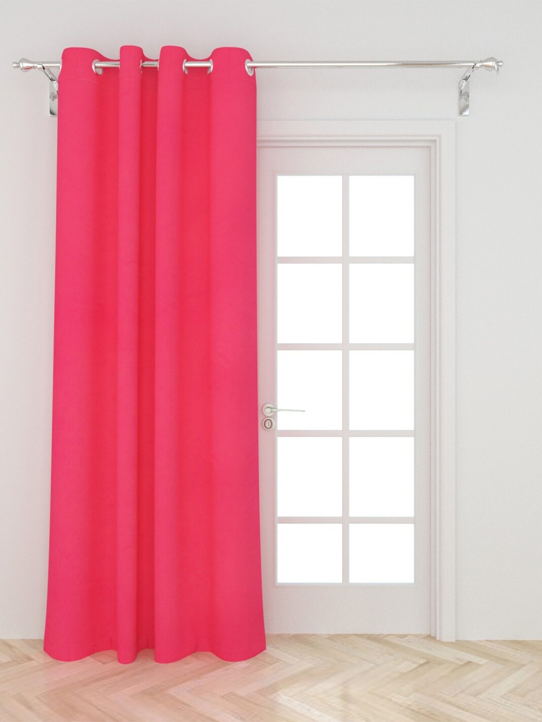 

Home Centre Unisex Pink Single Solid Semi Blackout Door Curtain