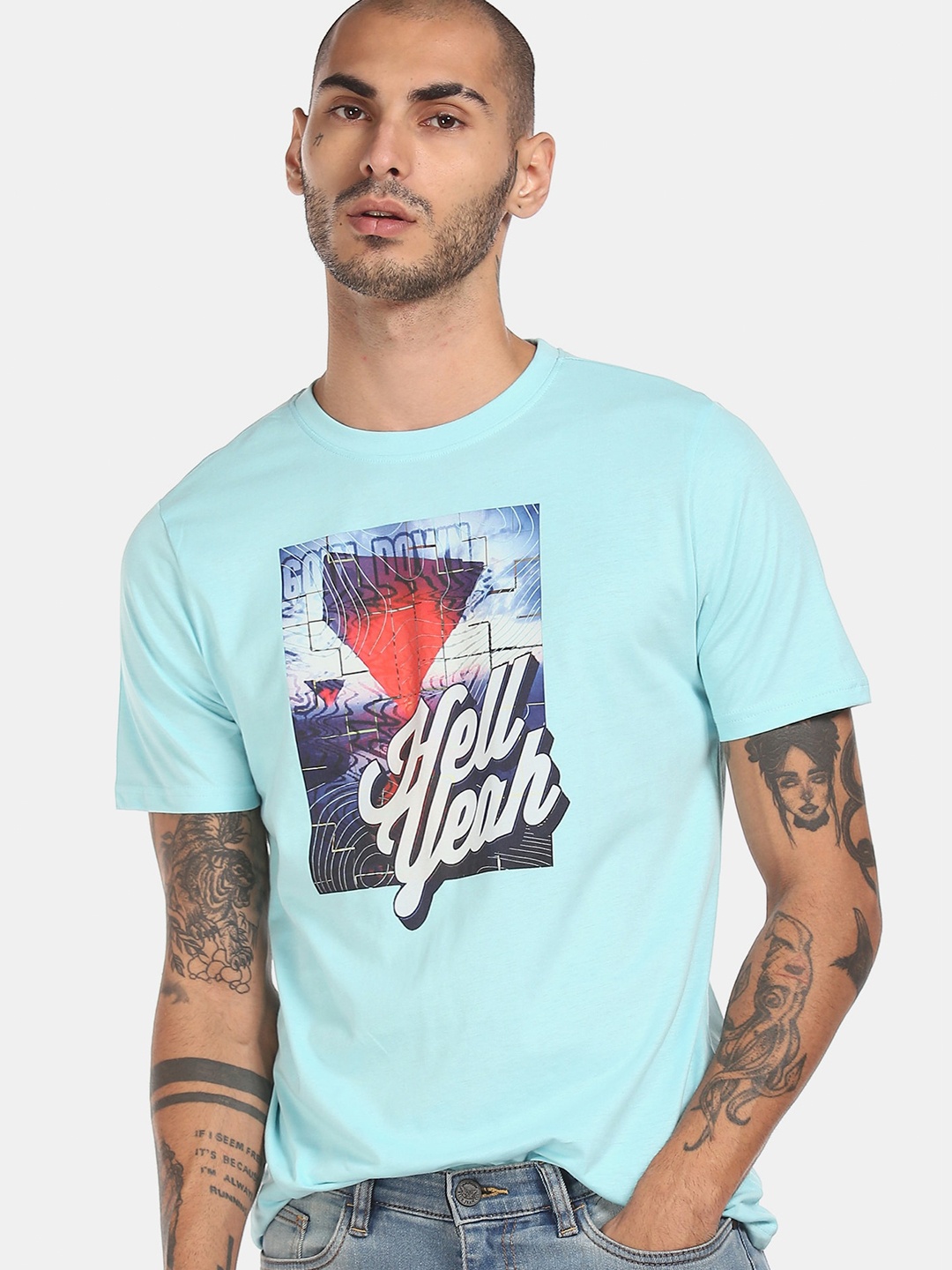 

Colt Men Blue & Red Printed T-shirt