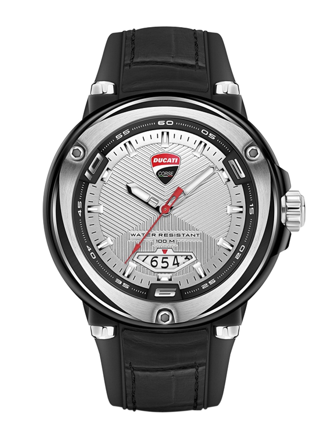 

DUCATI CORSE Men Silver-Toned Dial & Black Straps Analogue Watch